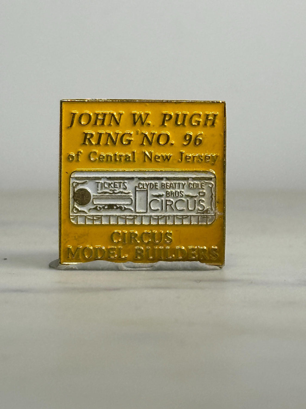 Circus Model Builders Pin: Yellow & Silver Enamel - Vintage Collector Accessory