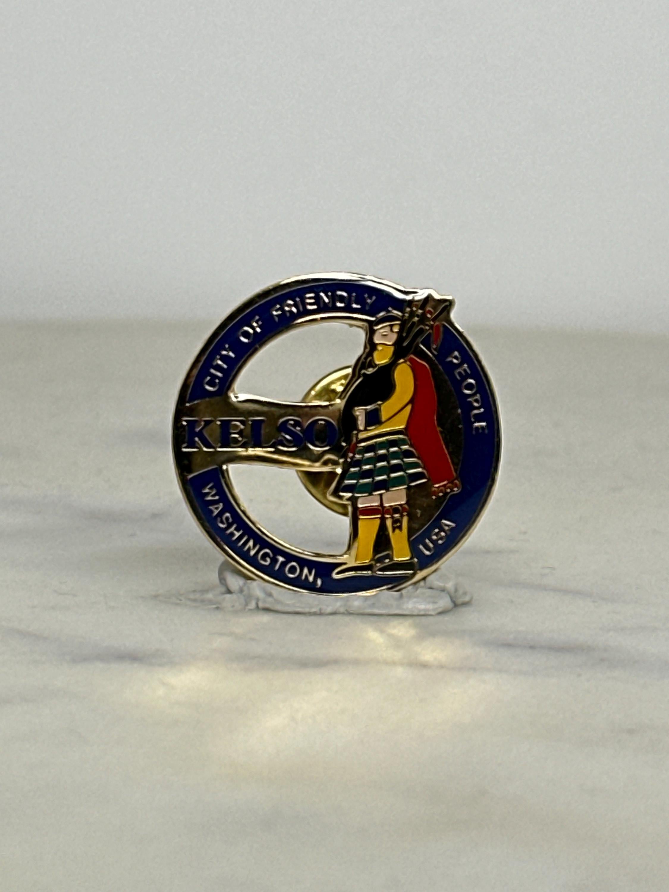 Kelso Washington Souvenir Pin: Multicolor Enamel - Vintage Travel Accessory
