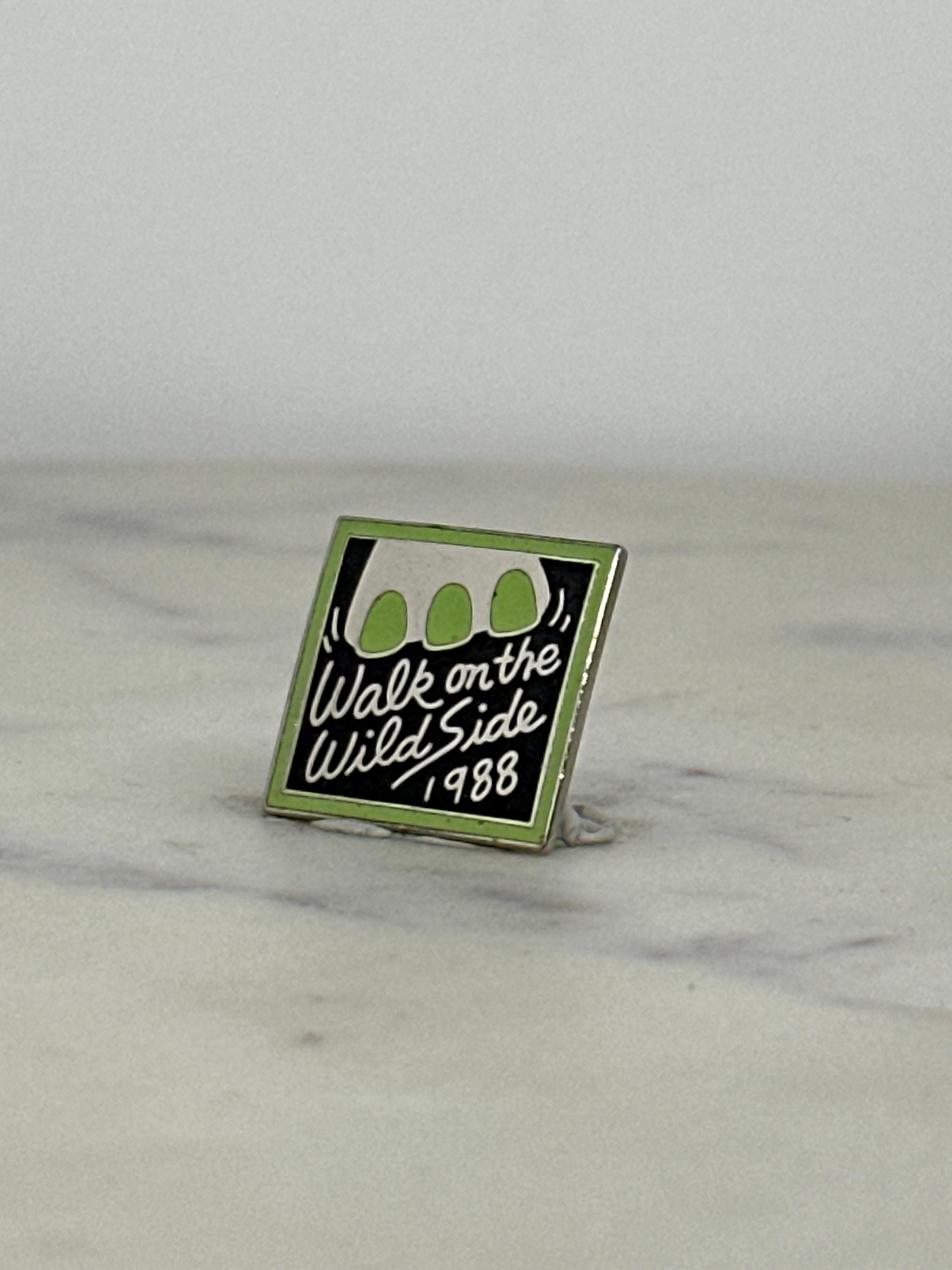 Walk on the Wild Side Enamel Pin: Green & Black Square - 1980s Retro Accessory