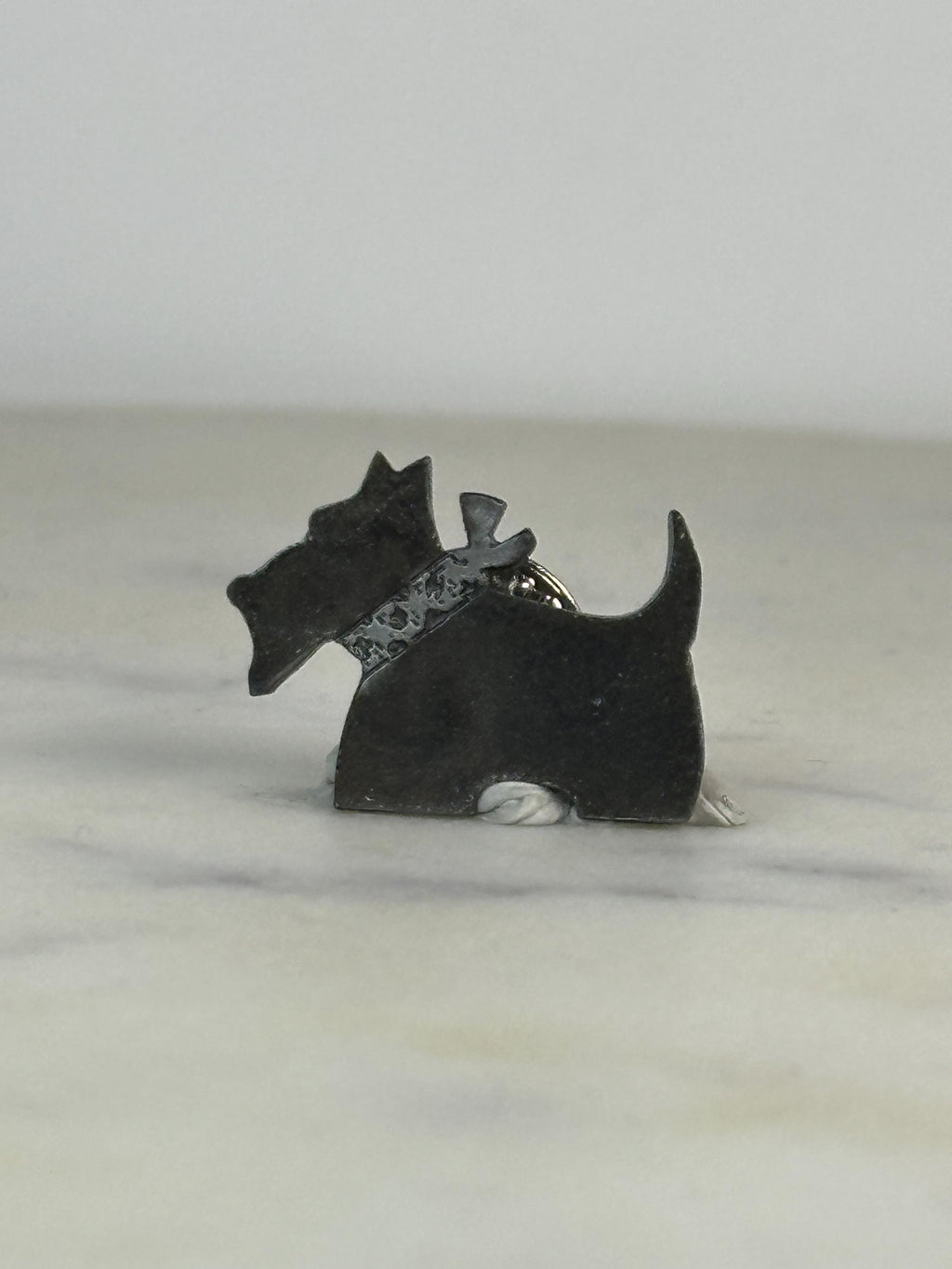 Scottie Dog Enamel Pin: Matte Black Finish - Retro Animal Accessory
