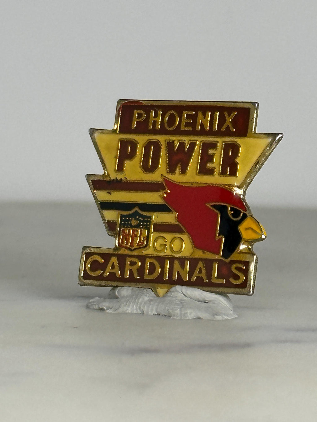 Phoenix Cardinals NFL Pin: Red & Gold Enamel - Vintage Sports Accessory