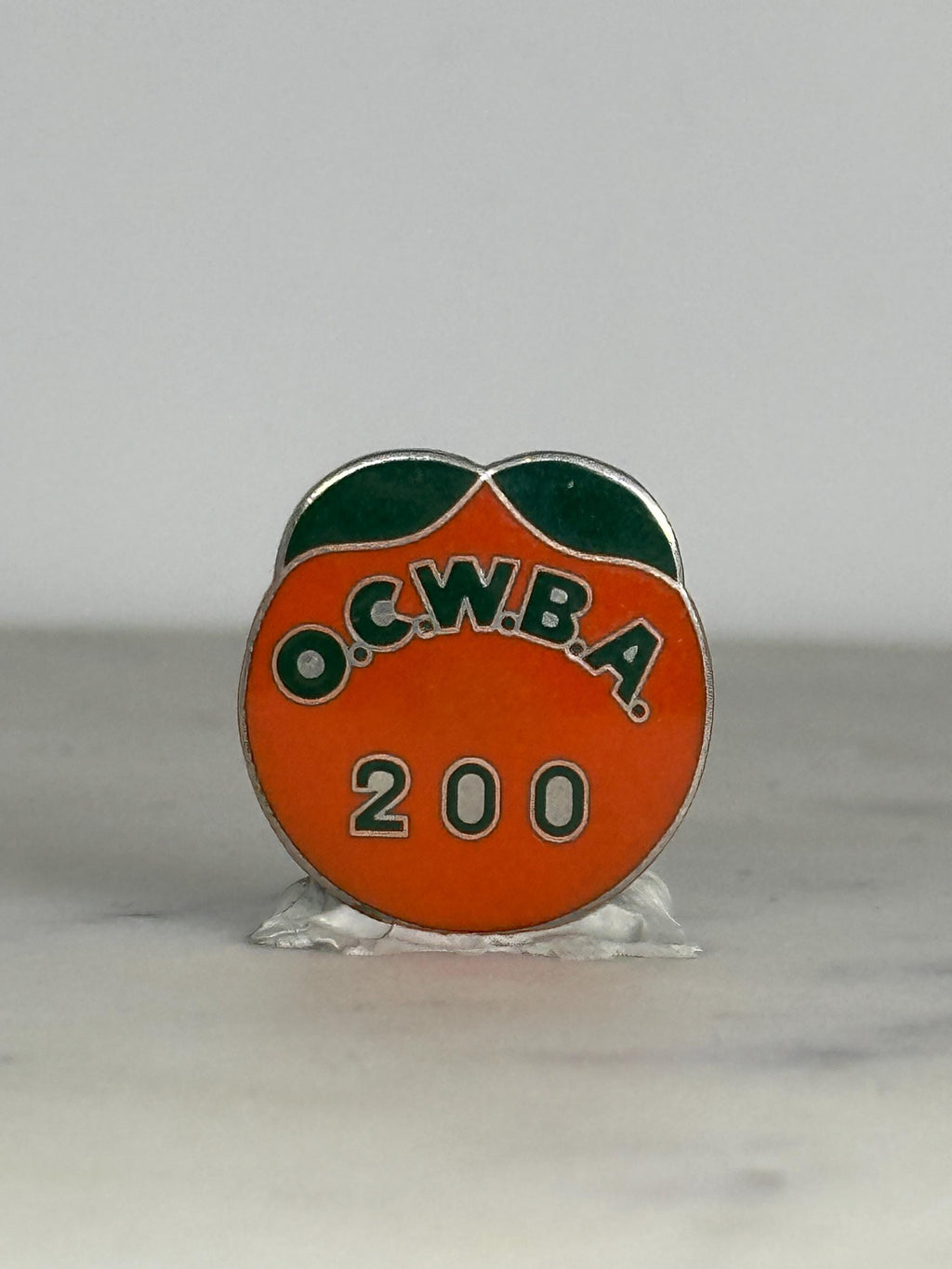 OCWBA 200 Membership Pin: Orange Enamel - Retro Organization Accessory