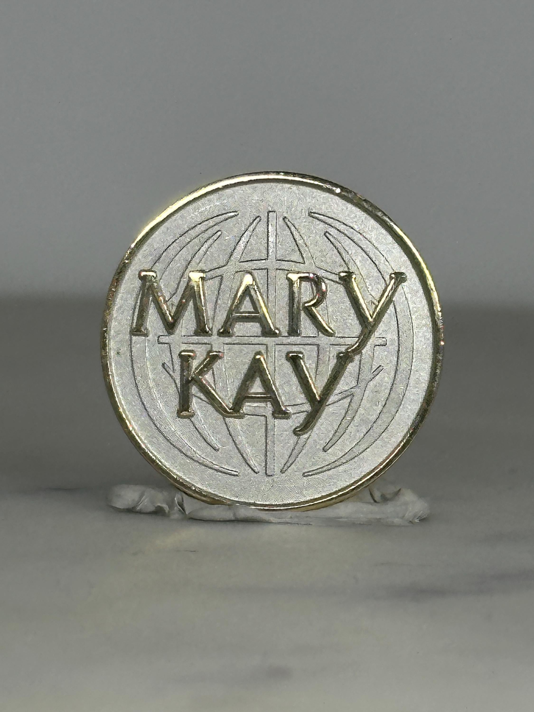Mary Kay Company Pin: Silver Tone Round - Vintage Corporate Accessory