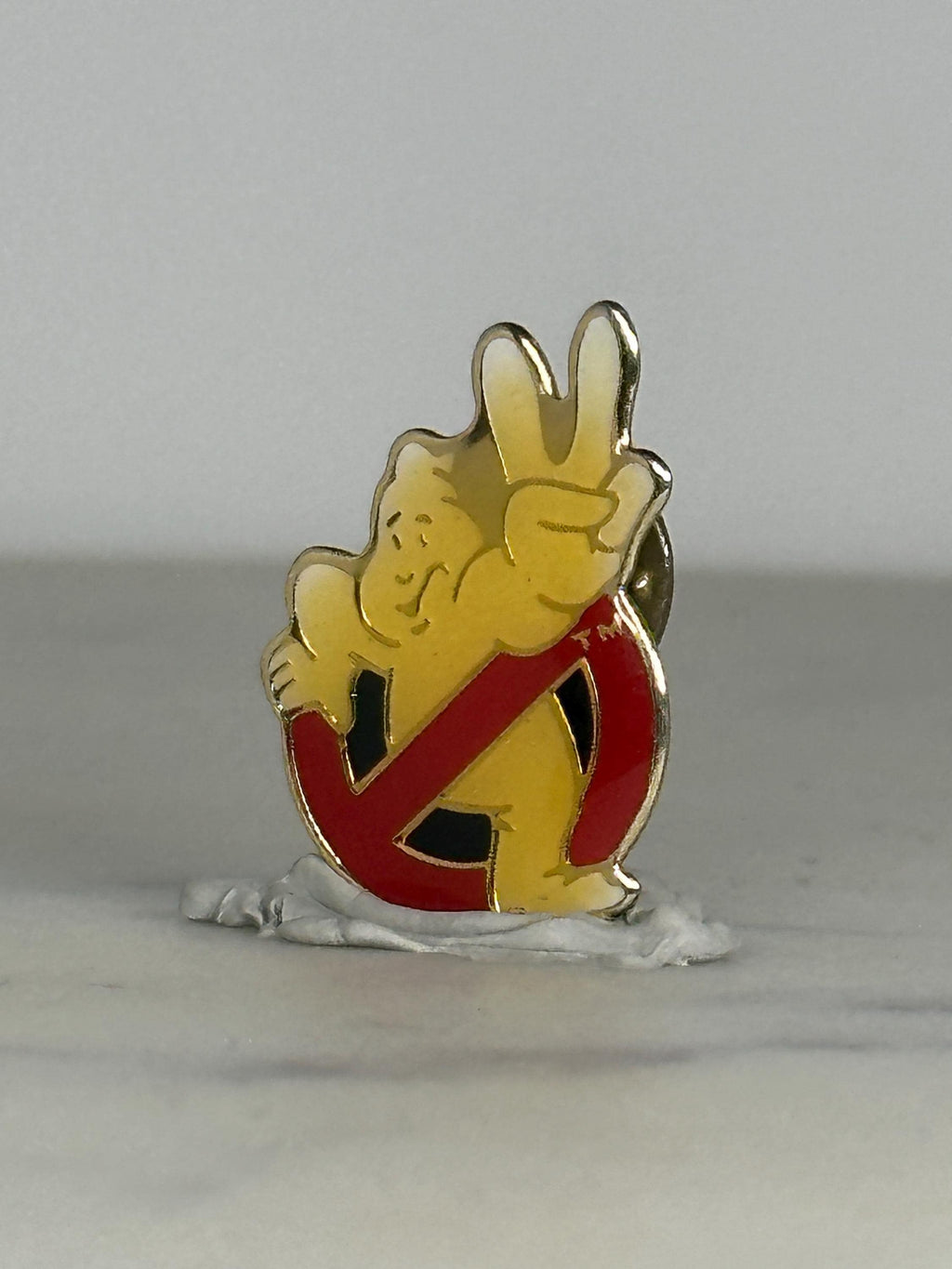 Ghostbusters II Enamel Pin: Red/Yellow/Gold Finish - 80s Movie Accessory