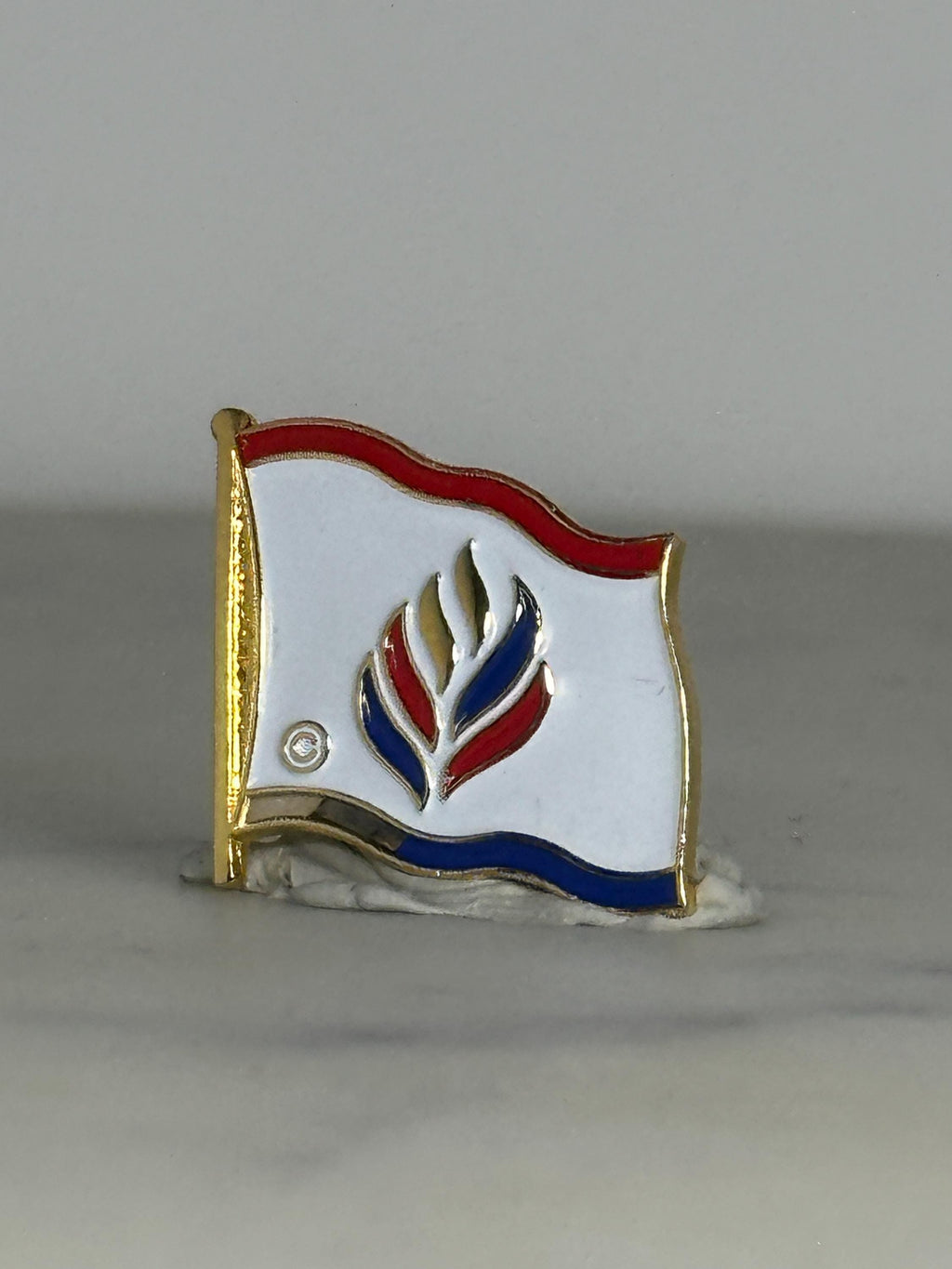 GWI Corporation Flame Flag Pin – Red White Blue Enamel Lapel