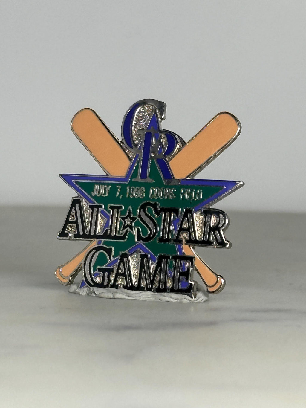 MLB All-Star Game Pin: Glitter Enamel Baseball - 1998 Sports Collectible