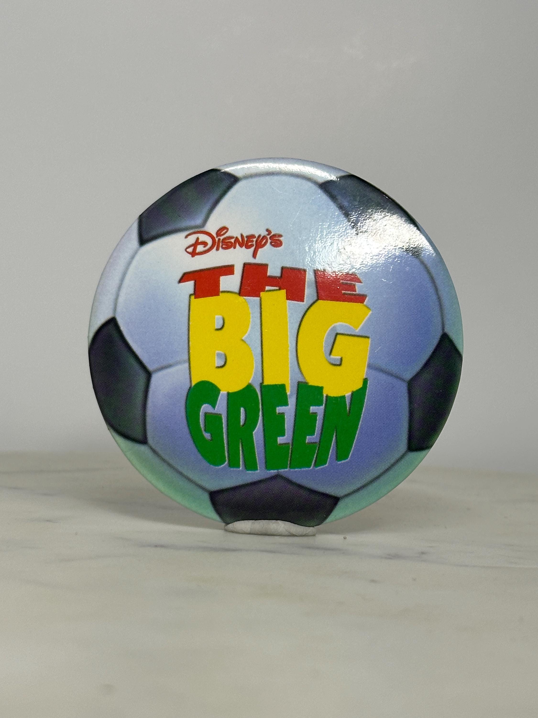 The Big Green Button Pin: Soccer Ball Design - 90s Disney Accessory