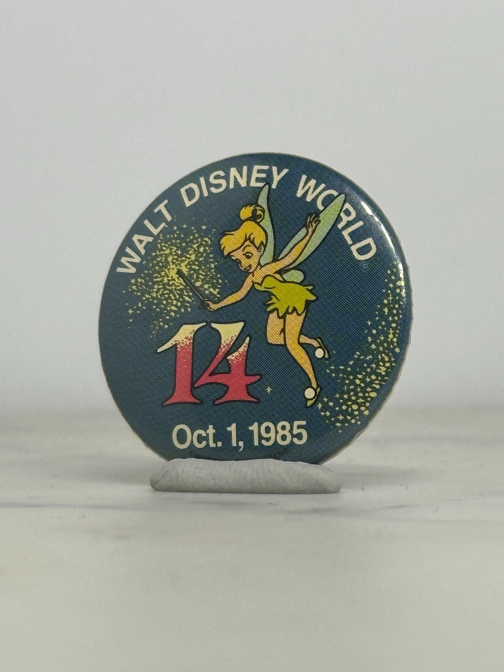 Tinker Bell Disney Pin: 14th Anniversary Blue - 1985 Souvenir Accessory