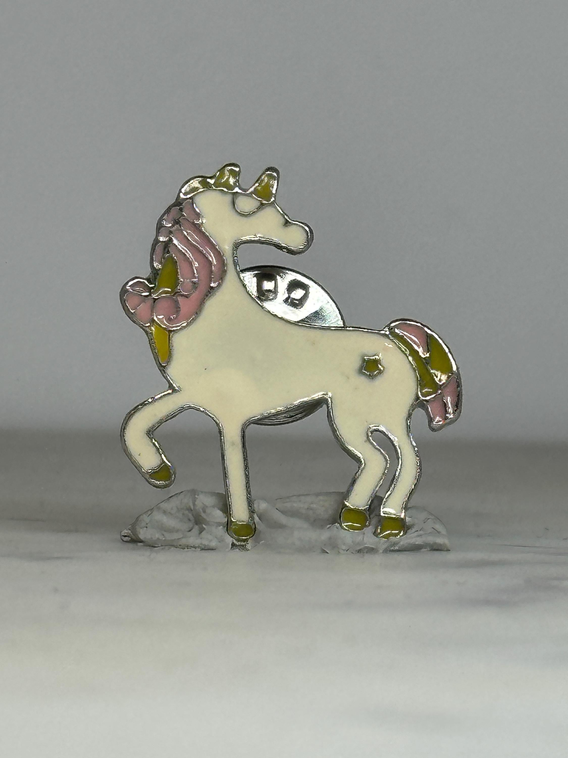 Unicorn Enamel Pin: Pastel Pink & Yellow - Whimsical Fantasy Accessory