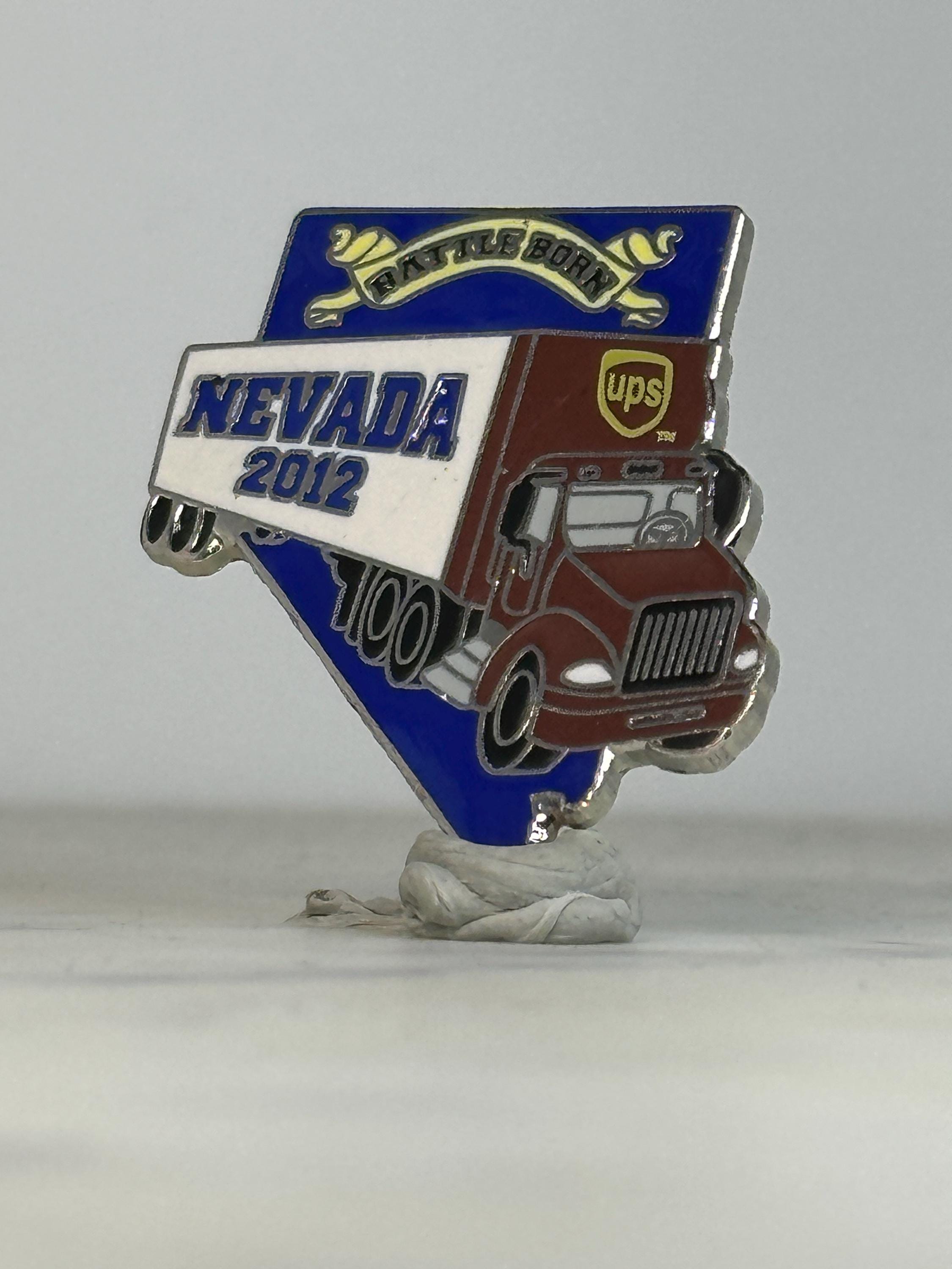 Nevada UPS Truck Pin: Red & Blue Enamel - 2012 State Souvenir Accessory