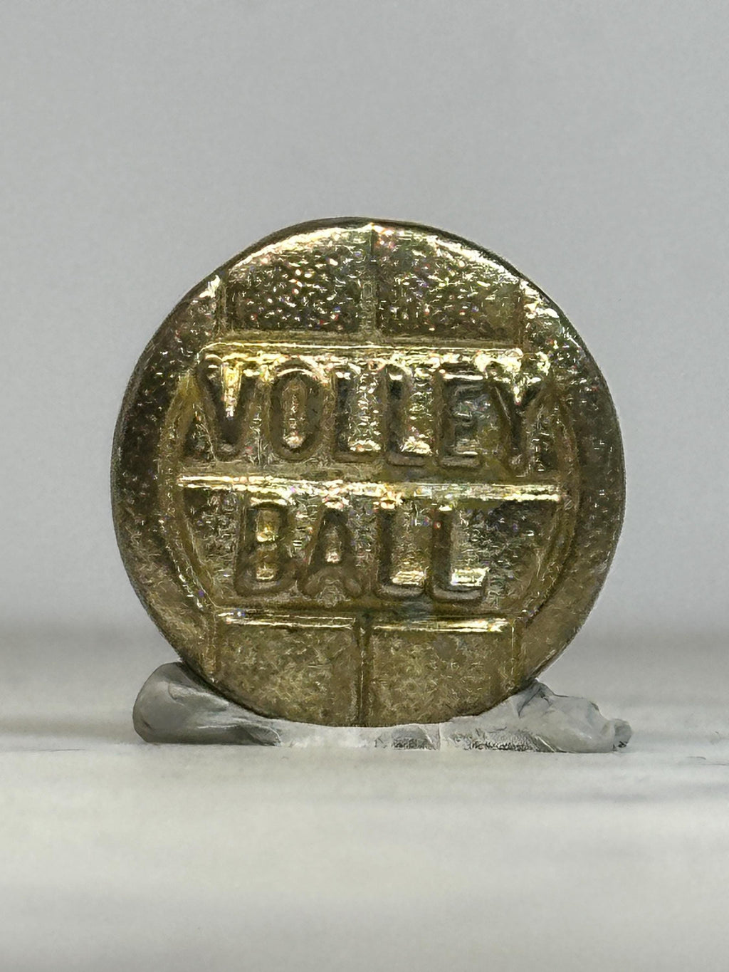 Volleyball Enamel Pin: Textured Gold Finish - Vintage Sport Accessory