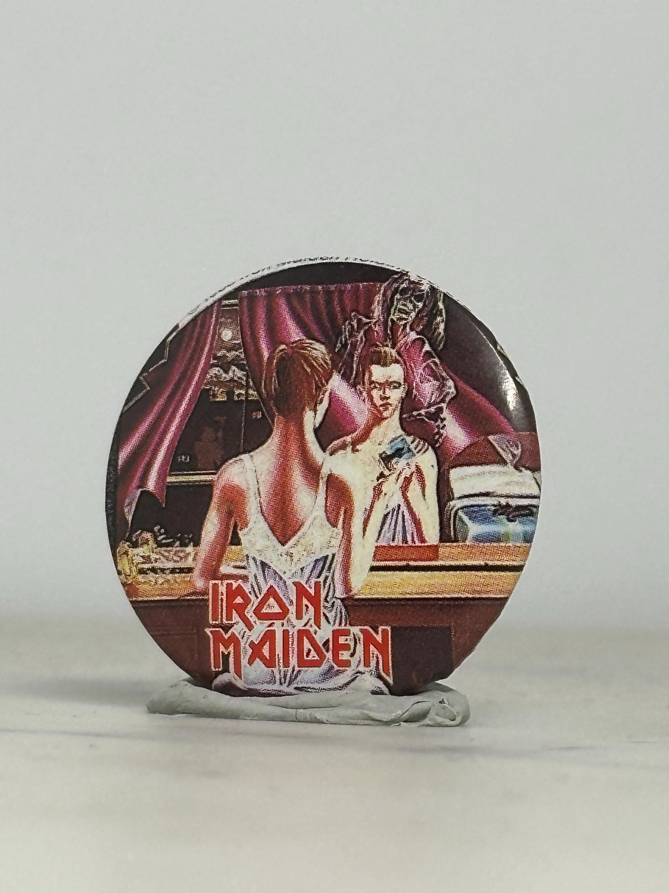 Iron Maiden Collectible Pin: Full-Color Album Art - Vintage Rock Accessory