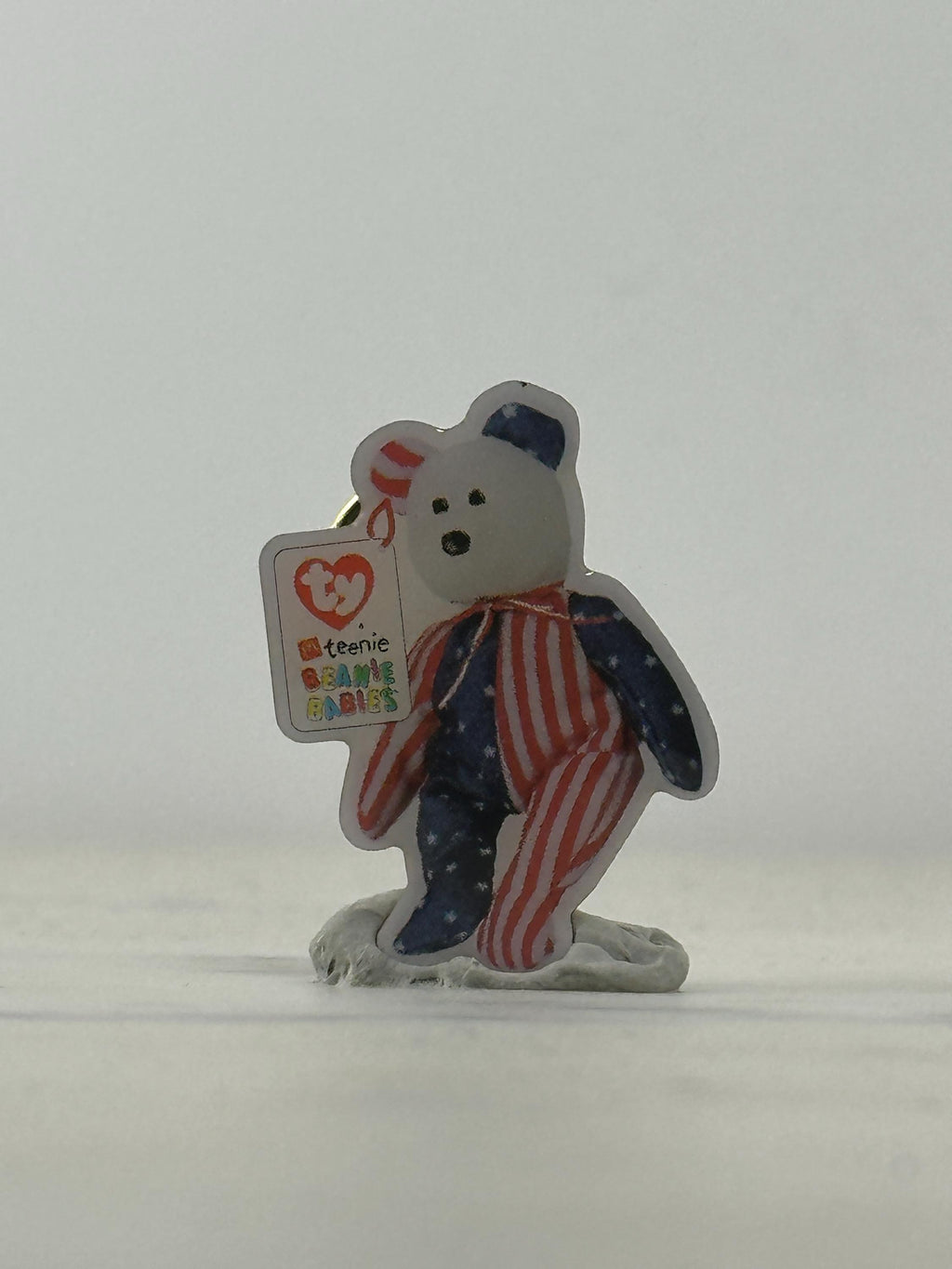 TY Teenie Beanie Bear Pin: Patriotic Star Stripes - 90s Collectible Accessory