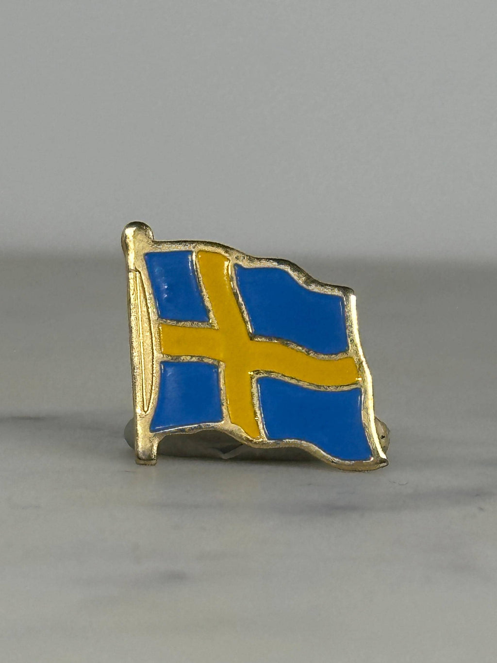Sweden Flag Enamel Pin: Gold Trim Blue & Yellow - Patriotic Accessory
