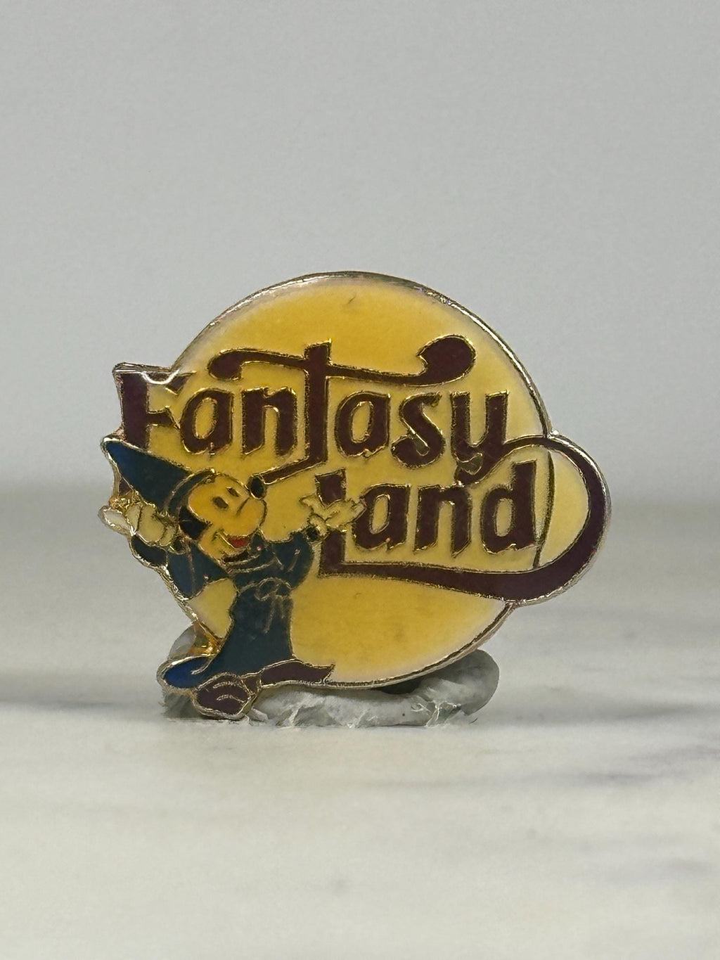Fantasyland Enamel Pin: Sorcerer Mickey Yellow - Vintage Disney Accessory