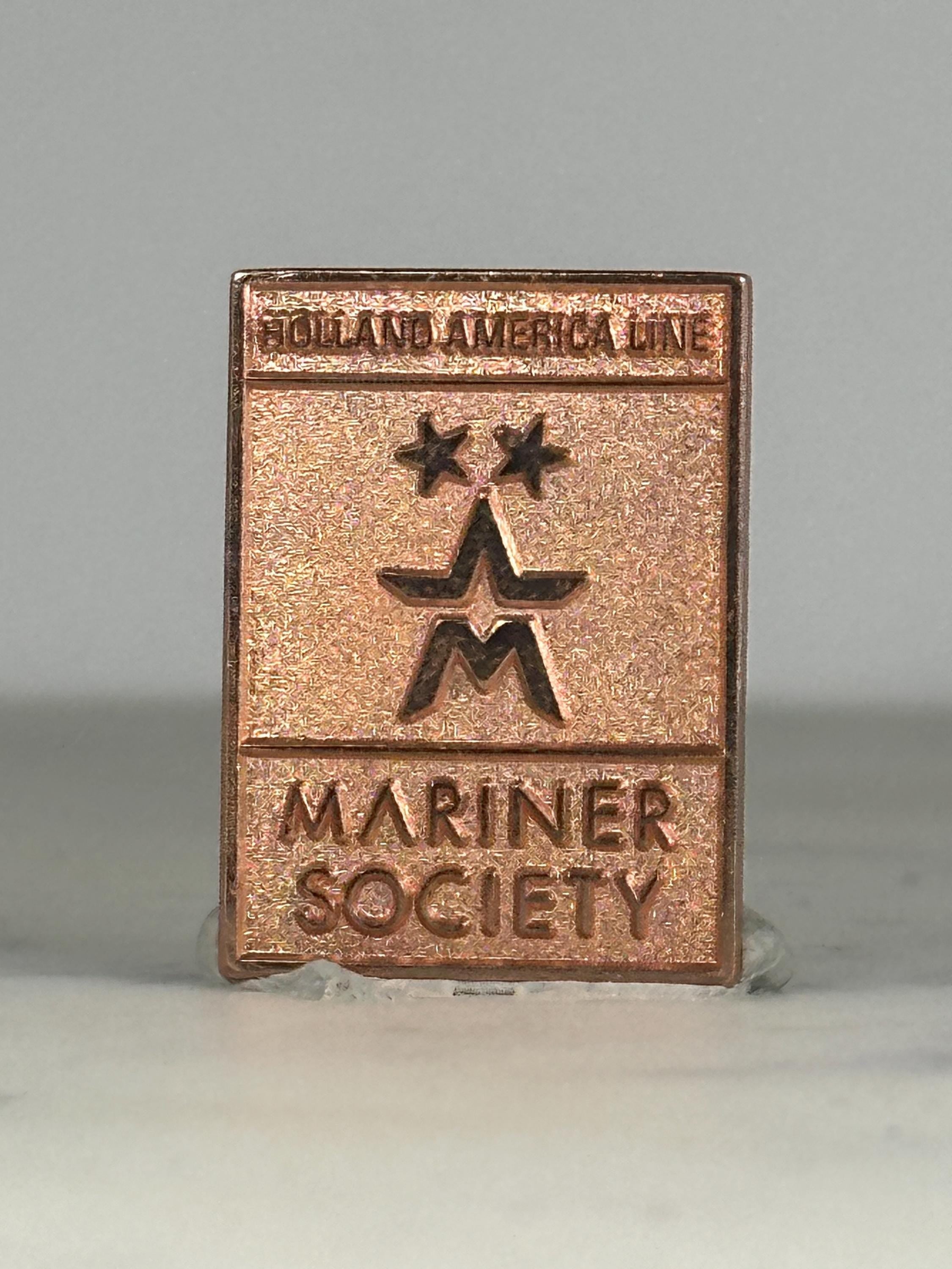 Holland America Line Mariner Society Pin: Bronze Finish - Cruise Collectible Accessory