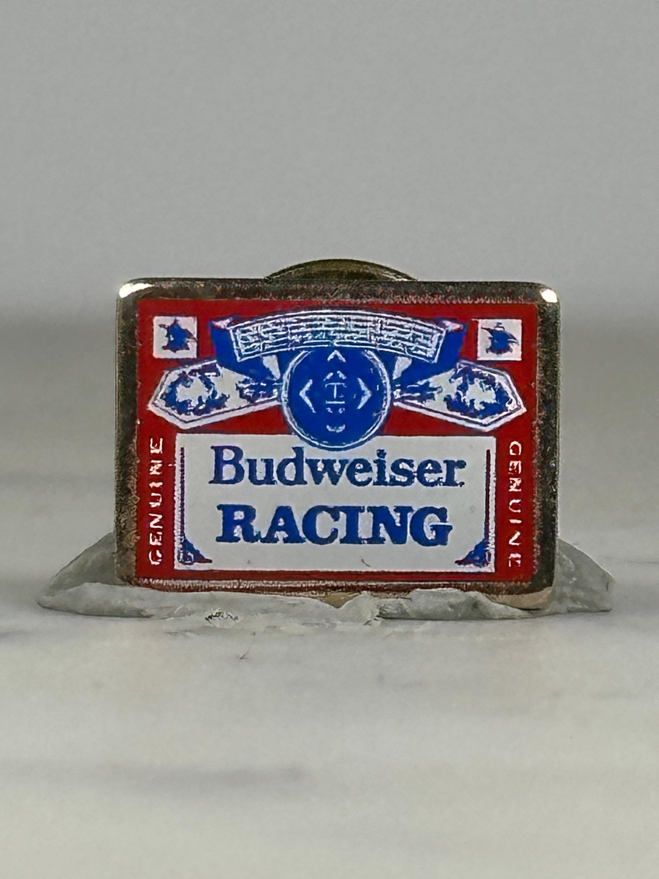Budweiser Racing Enamel Pin: Red White Blue - Vintage Sports Accessory