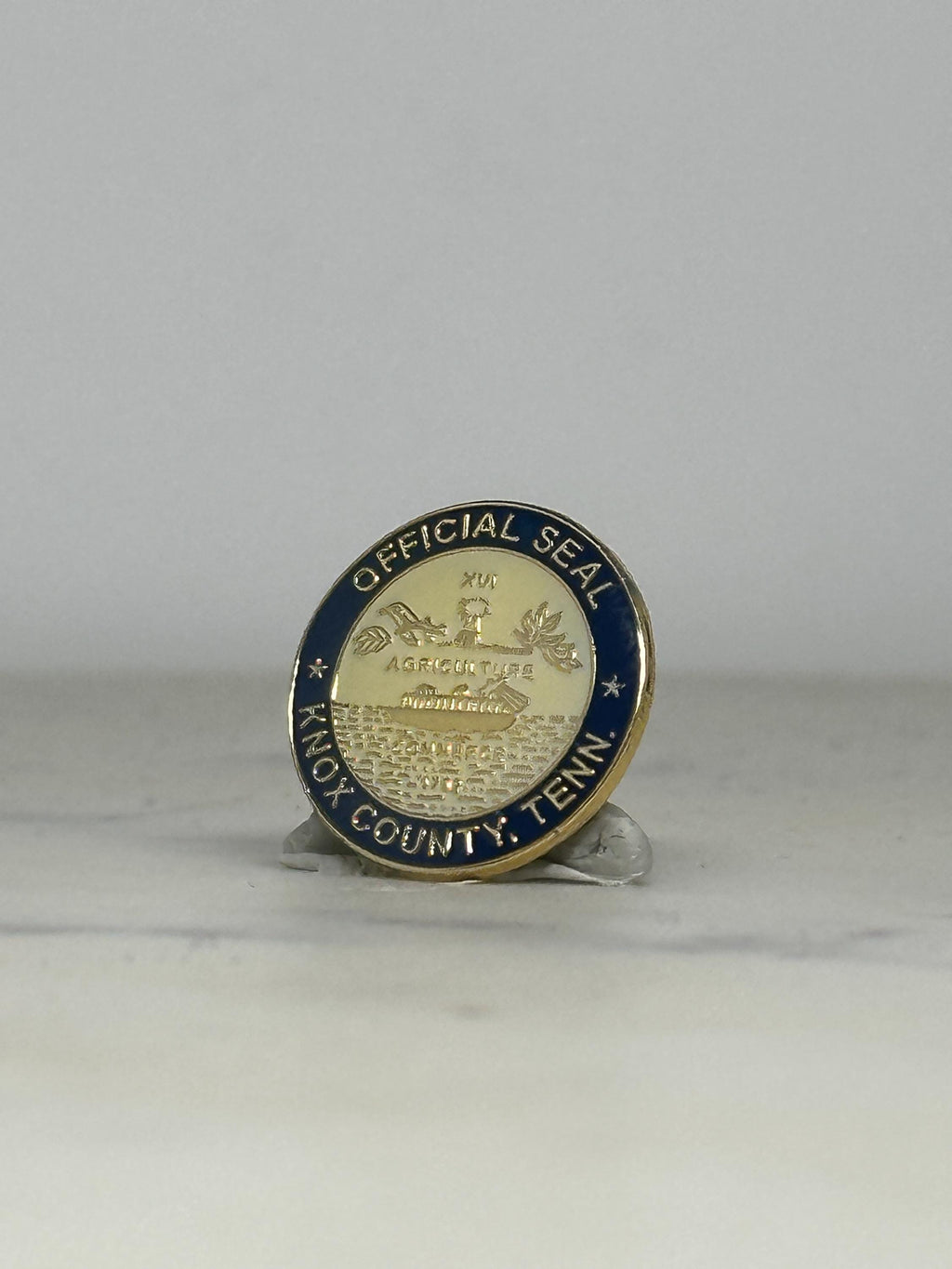 Knox County Seal Enamel Pin: Gold & Navy Finish - Civic Pride Accessory