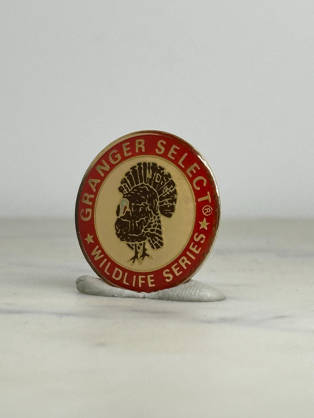 Granger Select Wildlife Turkey Pin: Red Enamel Finish - Vintage Nature Accessory