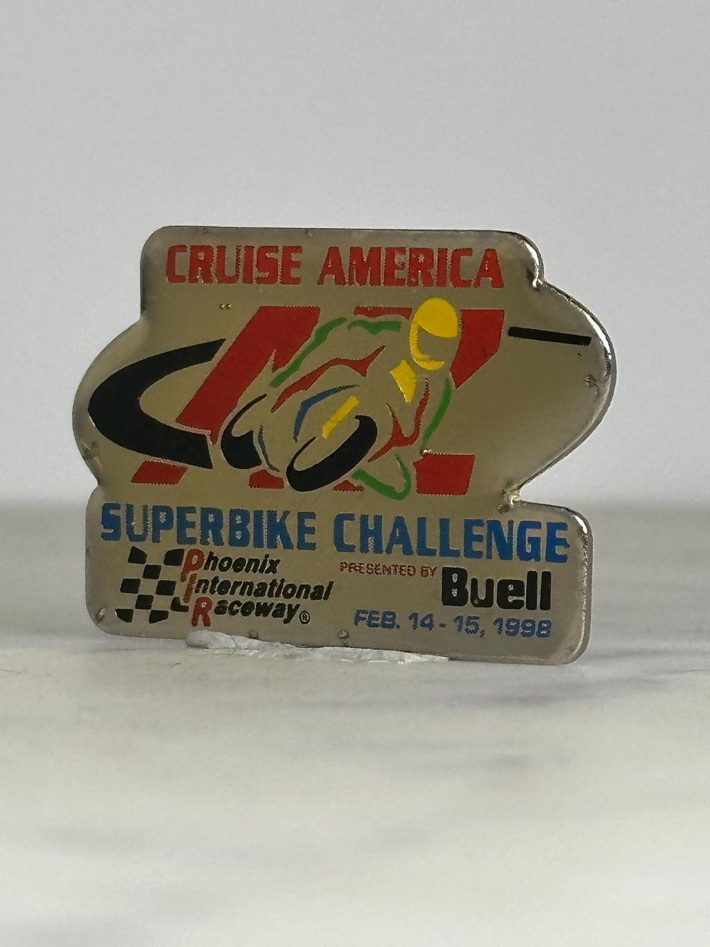 Superbike Challenge Pin: Metallic Multicolor - 1998 Racing Accessory