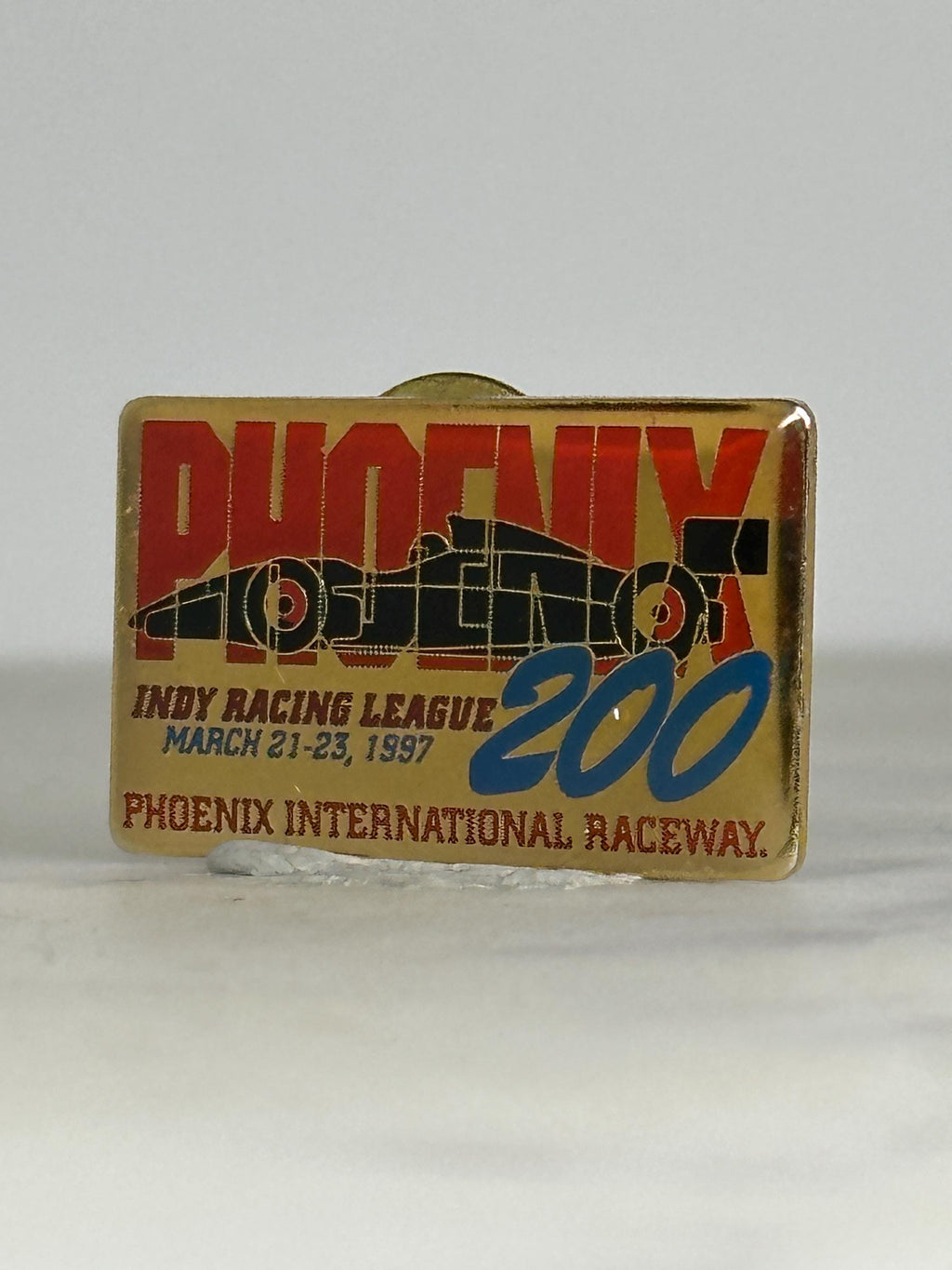 Phoenix 200 Racing Pin: Gold Tone Enamel - 1997 IRL Event Accessory