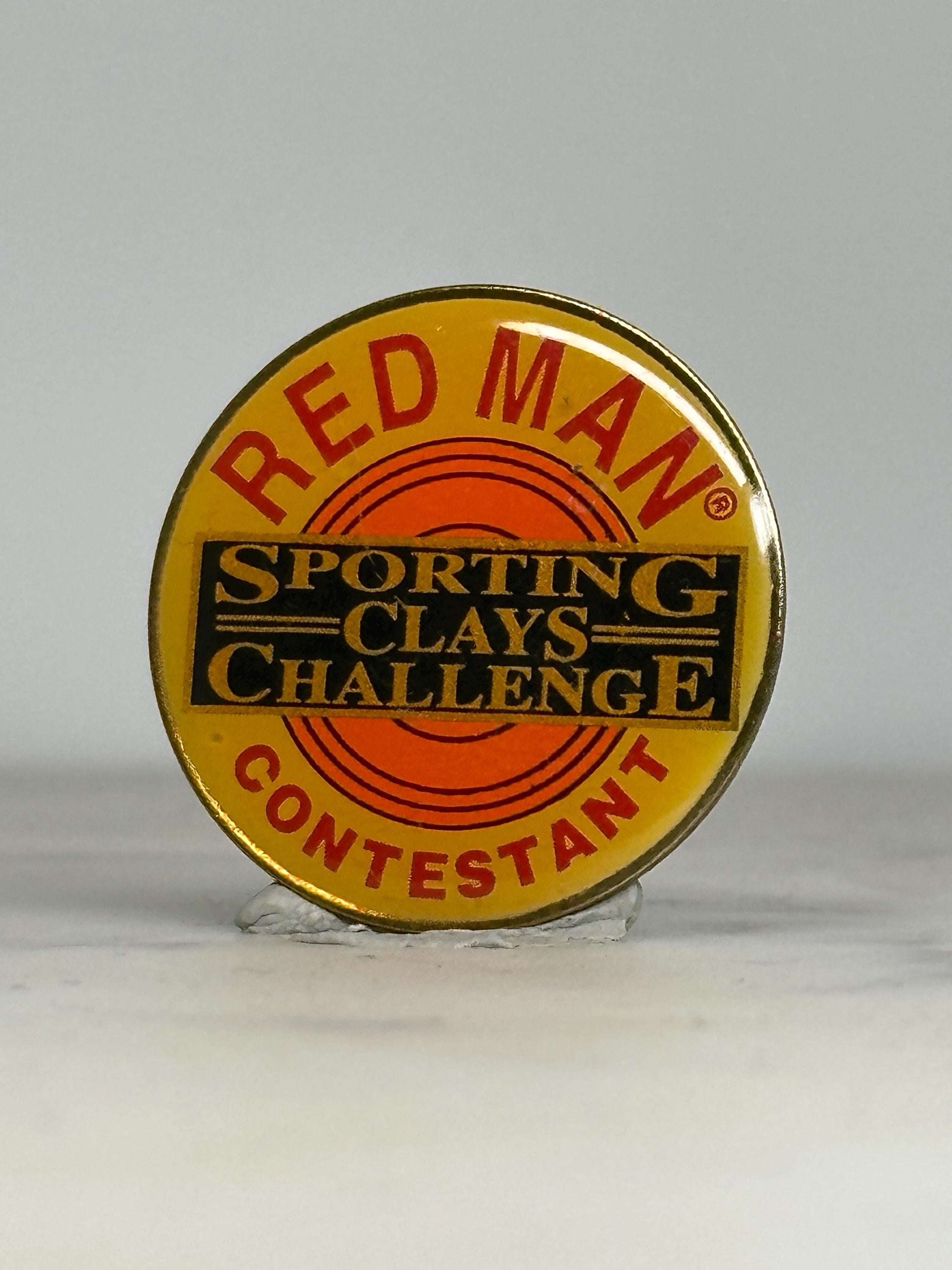 Sporting Clays Challenge Contestant Pin: Yellow Gold Enamel - Vintage Sports Accessory