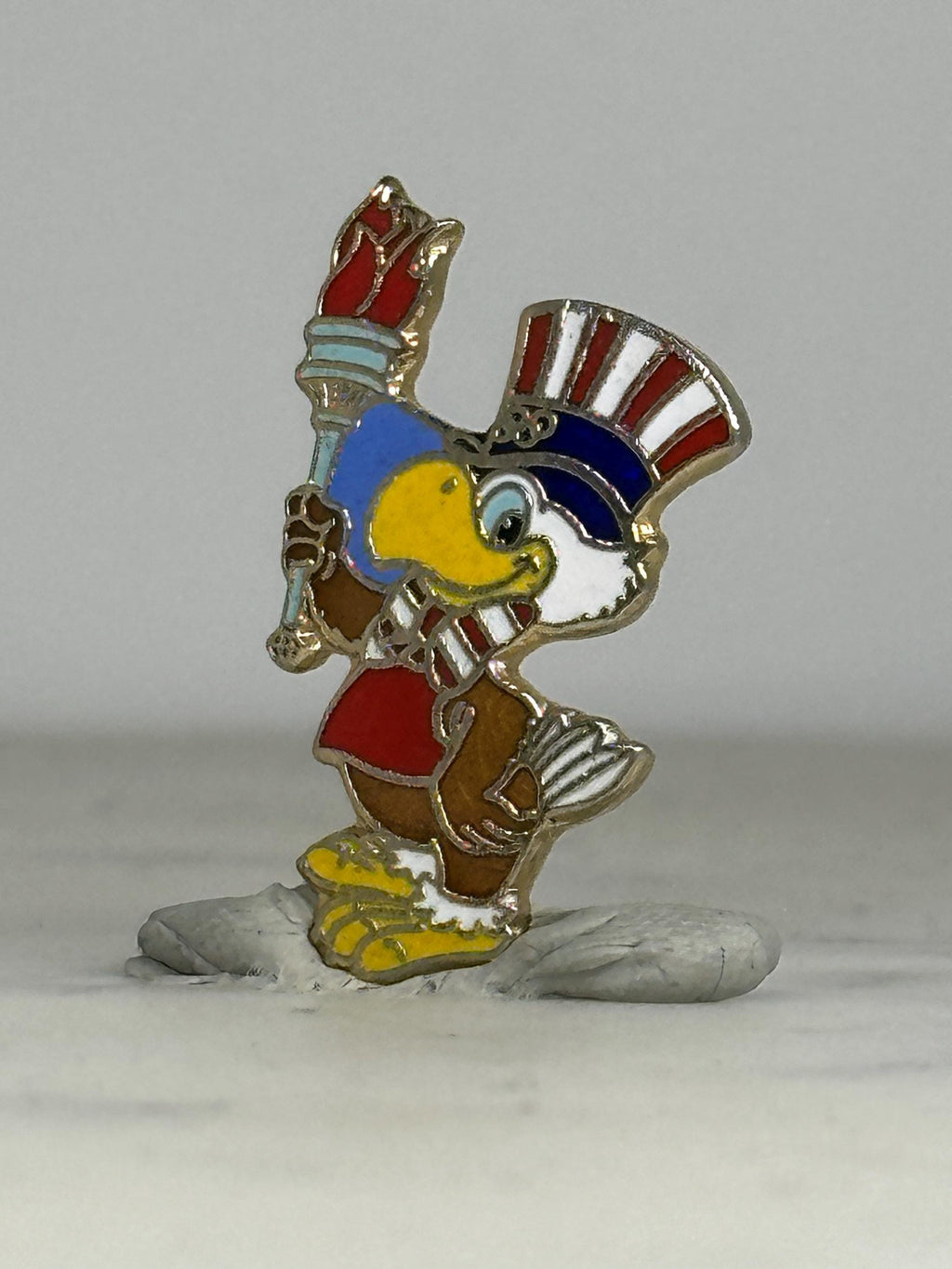 Olympics Patriotic Eagle Enamel Pin: Red White & Blue Finish - Vintage Olympics Accessory