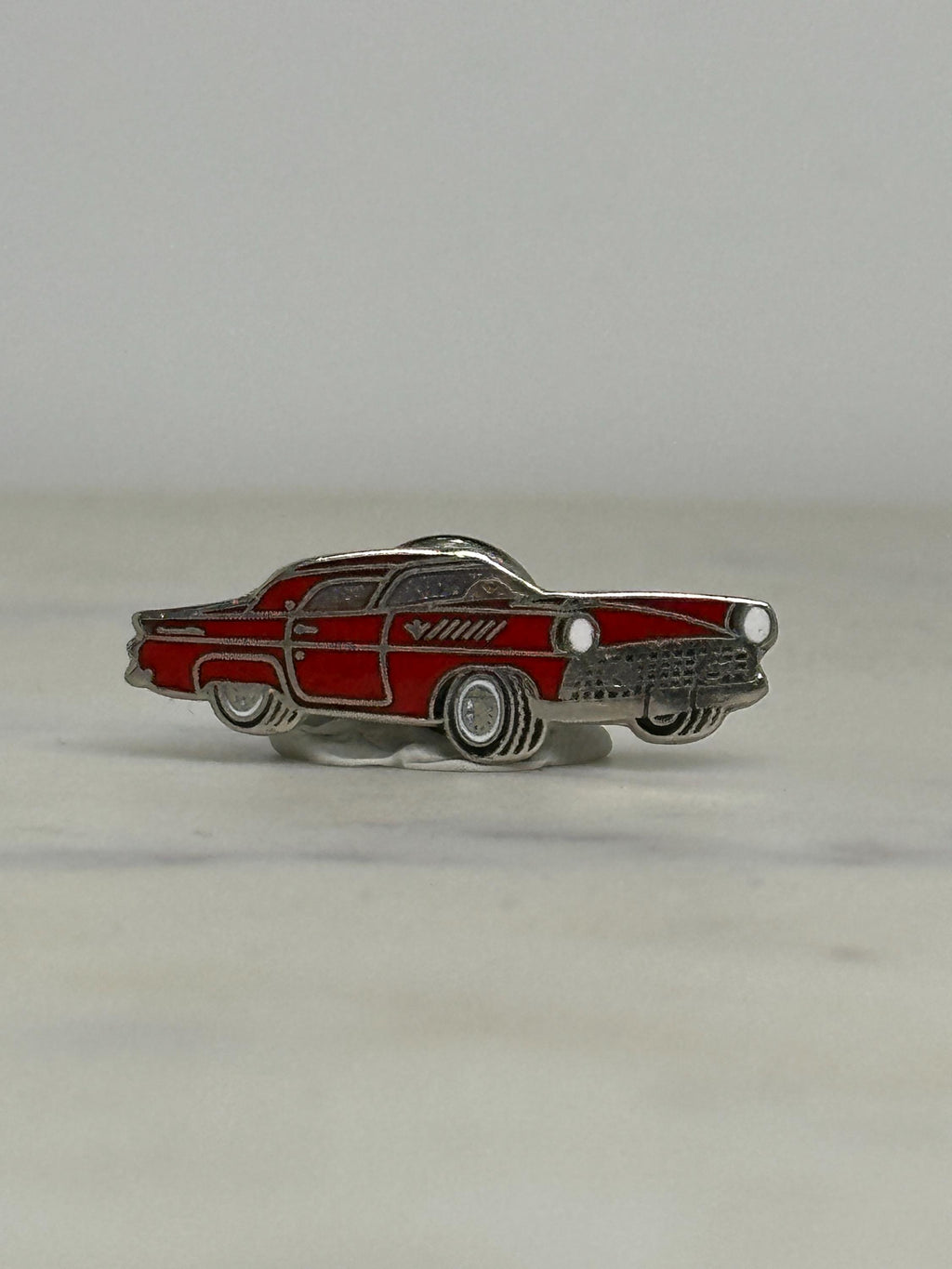 1958 Ford Thunderbird Red Enamel Pin – Vintage Classic Car Lapel