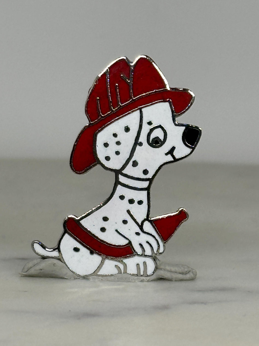 Dalmatian Firefighter Enamel Pin: Red White Black - Vintage-Inspired Accessory