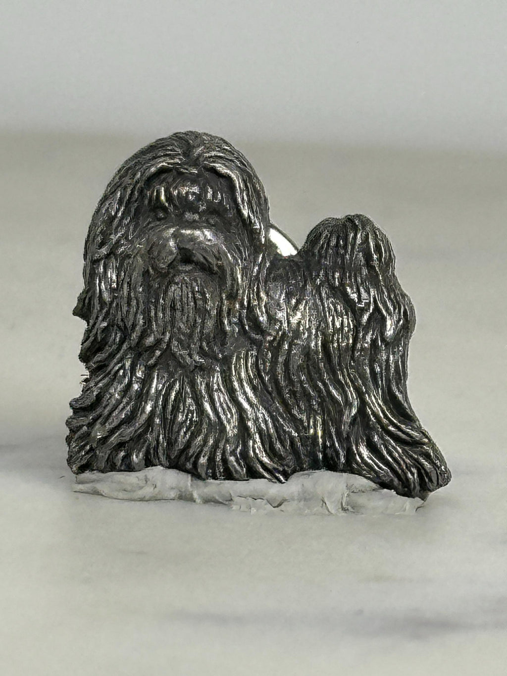 Lhasa Apso Dog Pin: Pewter Finish - Vintage Pet Lover Accessory