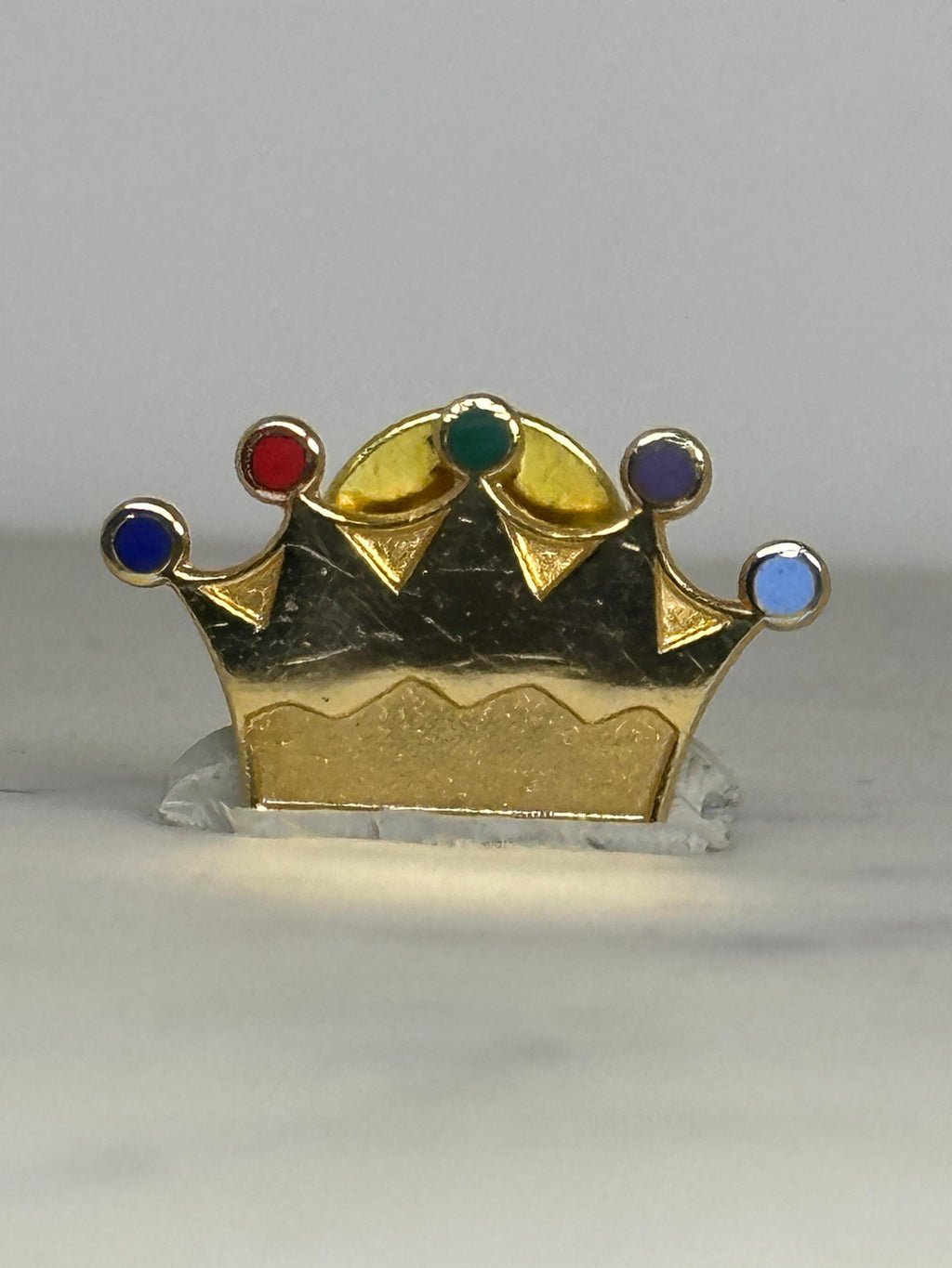 Crown Enamel Pin: Gold with Jewel Tones - Royal Theme Accessory