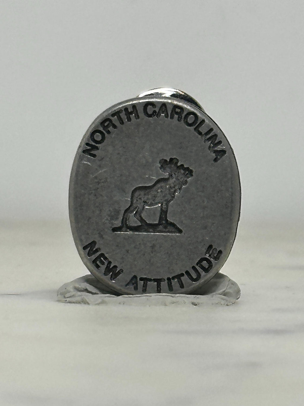 North Carolina Moose Pin: Pewter Finish - Vintage Souvenir Accessory
