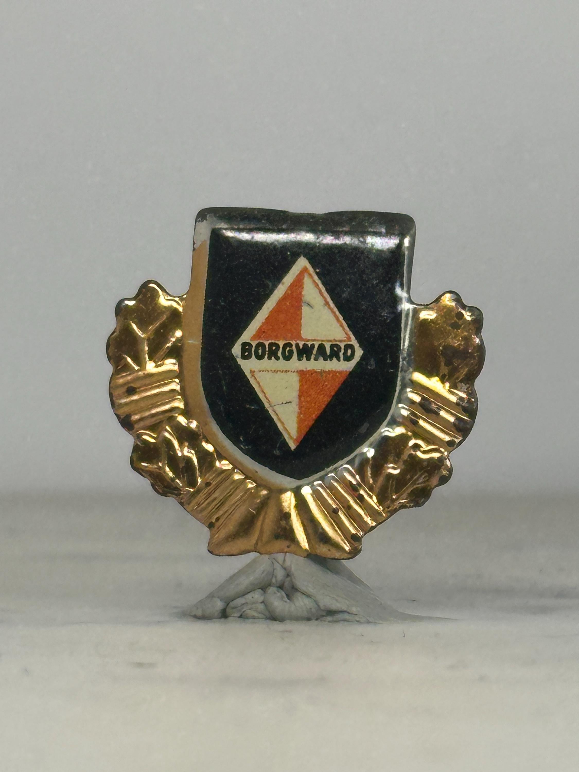 Borgward Car Emblem Pin: Gold Trim Enamel - Vintage Auto Accessory