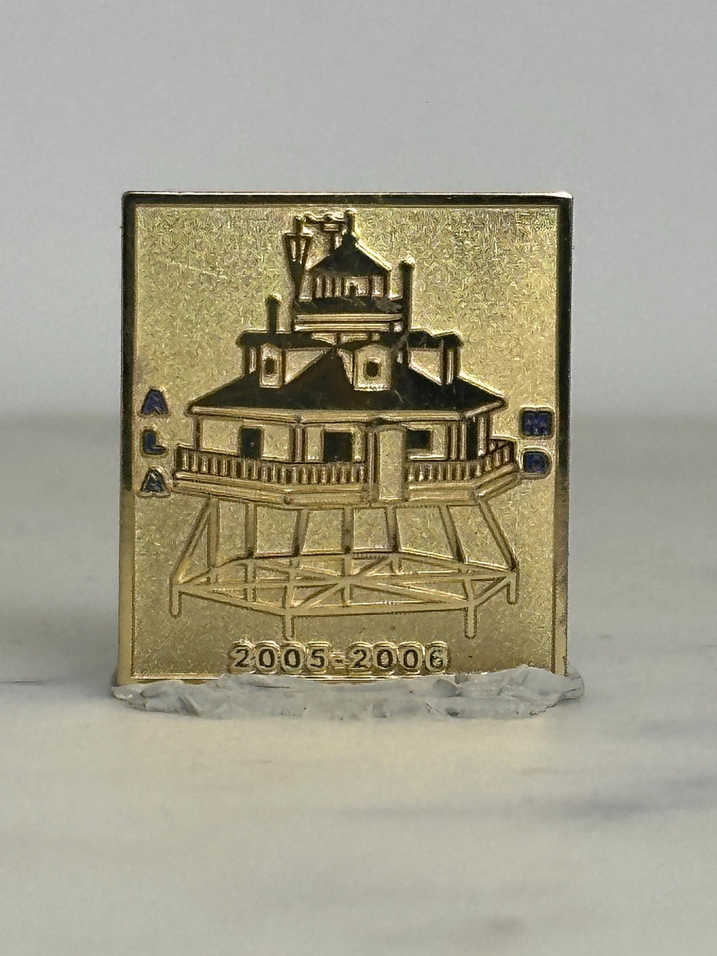 Lighthouse Souvenir Pin: Gold Finish Square - 2005-2006 Accessory