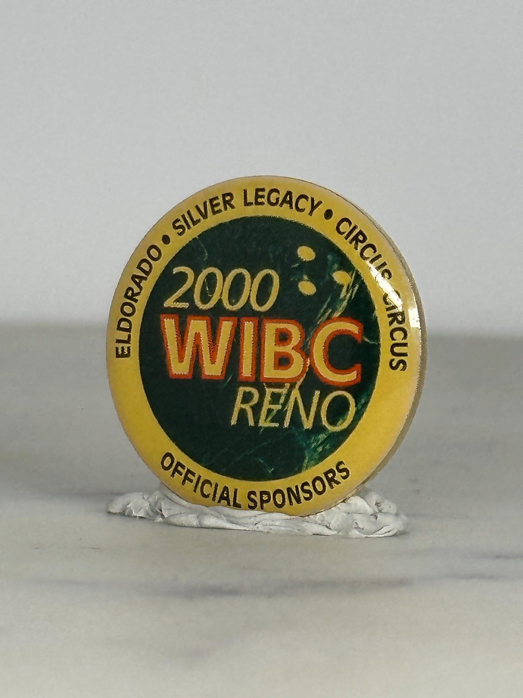 WIBC Reno Enamel Pin: Green & Yellow Finish - 2000 Sports Accessory