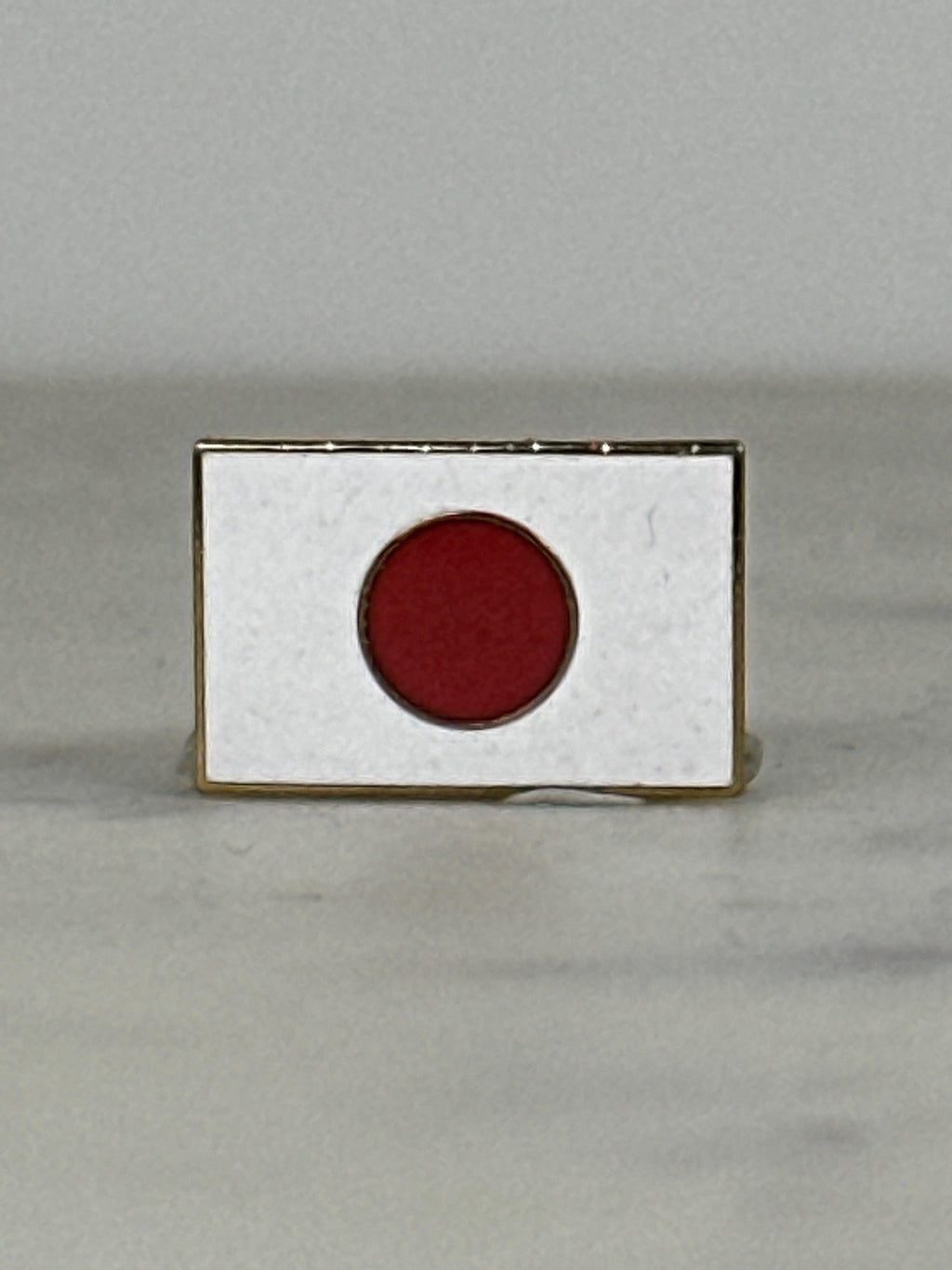 Japan Flag Enamel Pin: Red & White Gloss - Vintage Travel Accessory