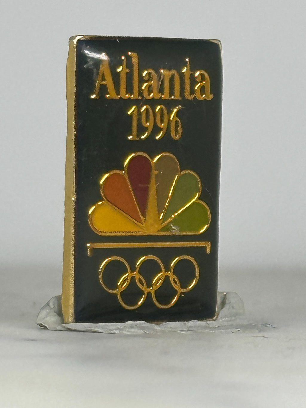 Atlanta 1996 Olympic Pin: Gold Tone NBC Logo - Vintage Sports Accessory