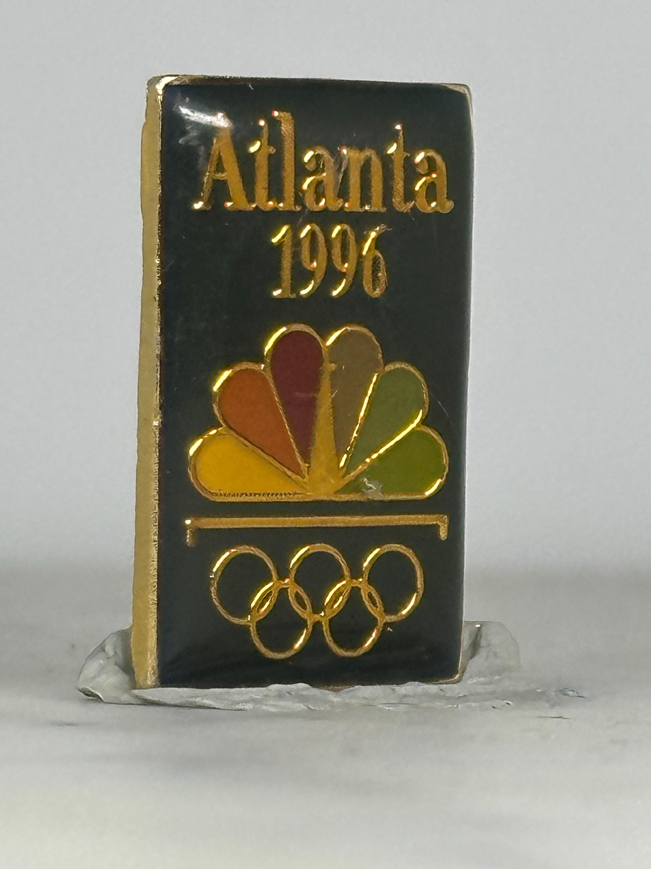 Atlanta 1996 Olympic Pin: Gold Tone NBC Logo - Vintage Sports Accessory