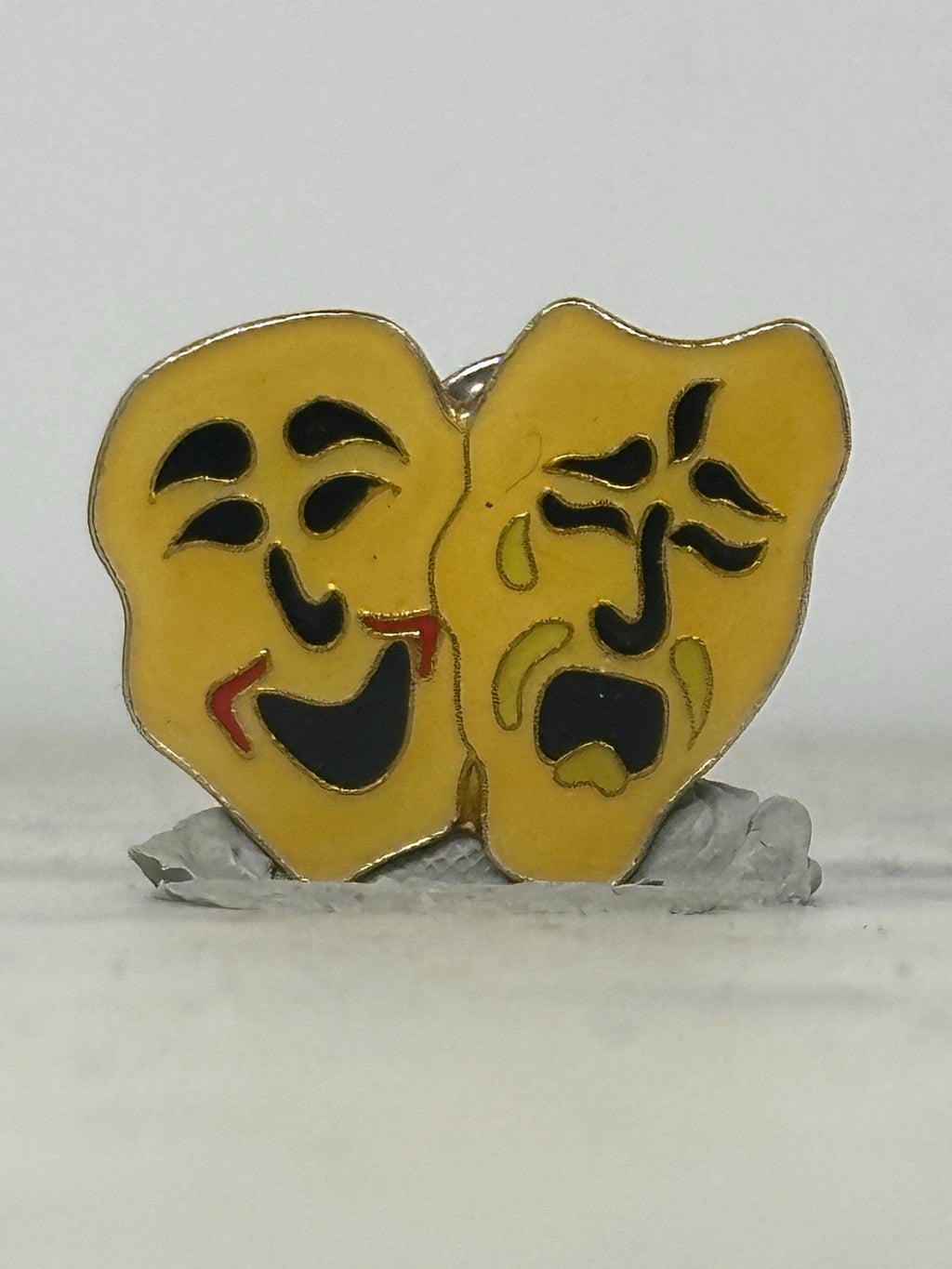 Drama Masks Enamel Pin: Yellow Comedy & Tragedy - Theater Arts Accessory