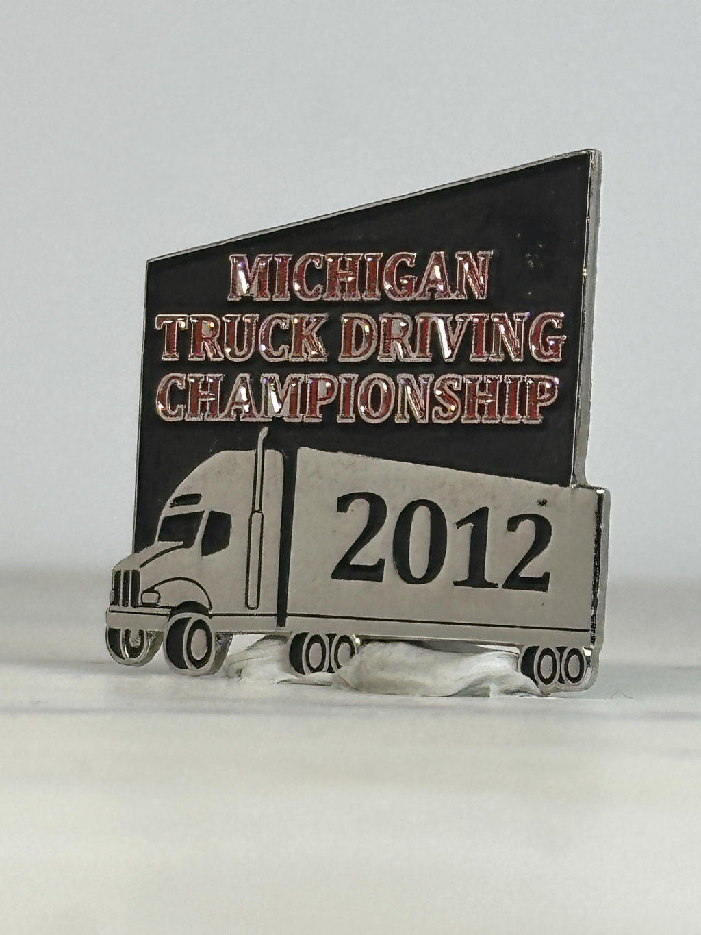 Michigan Truck Driving Championship Pin: Silver & Black Enamel - 2012 Event Accessory