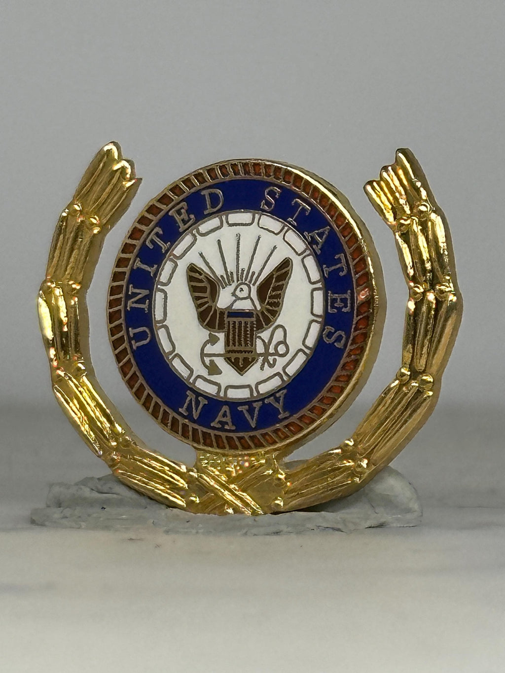U.S. Navy Emblem Pin: Gold & Blue Enamel - Military Tribute Accessory