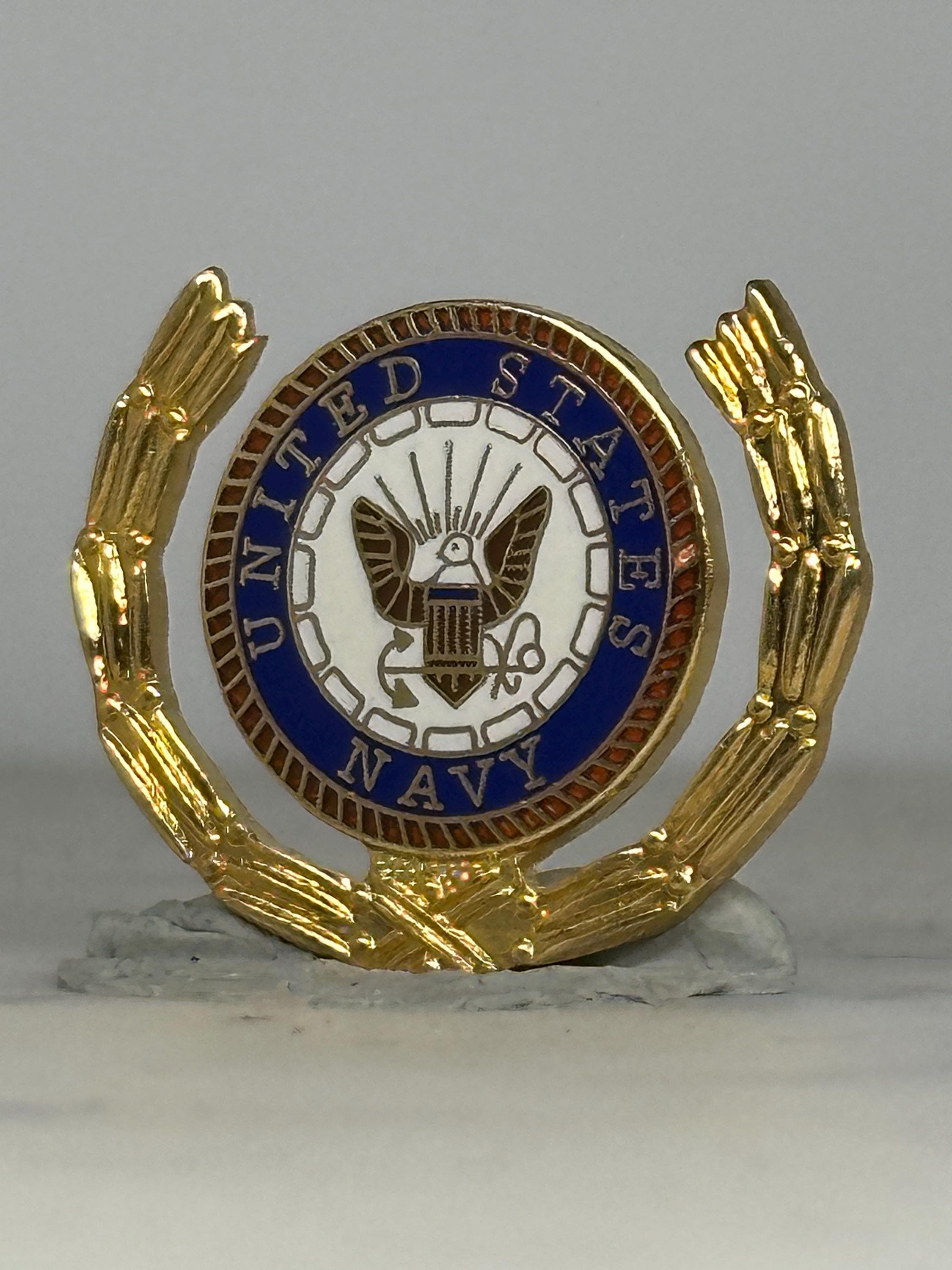 U.S. Navy Emblem Pin: Gold & Blue Enamel - Military Tribute Accessory