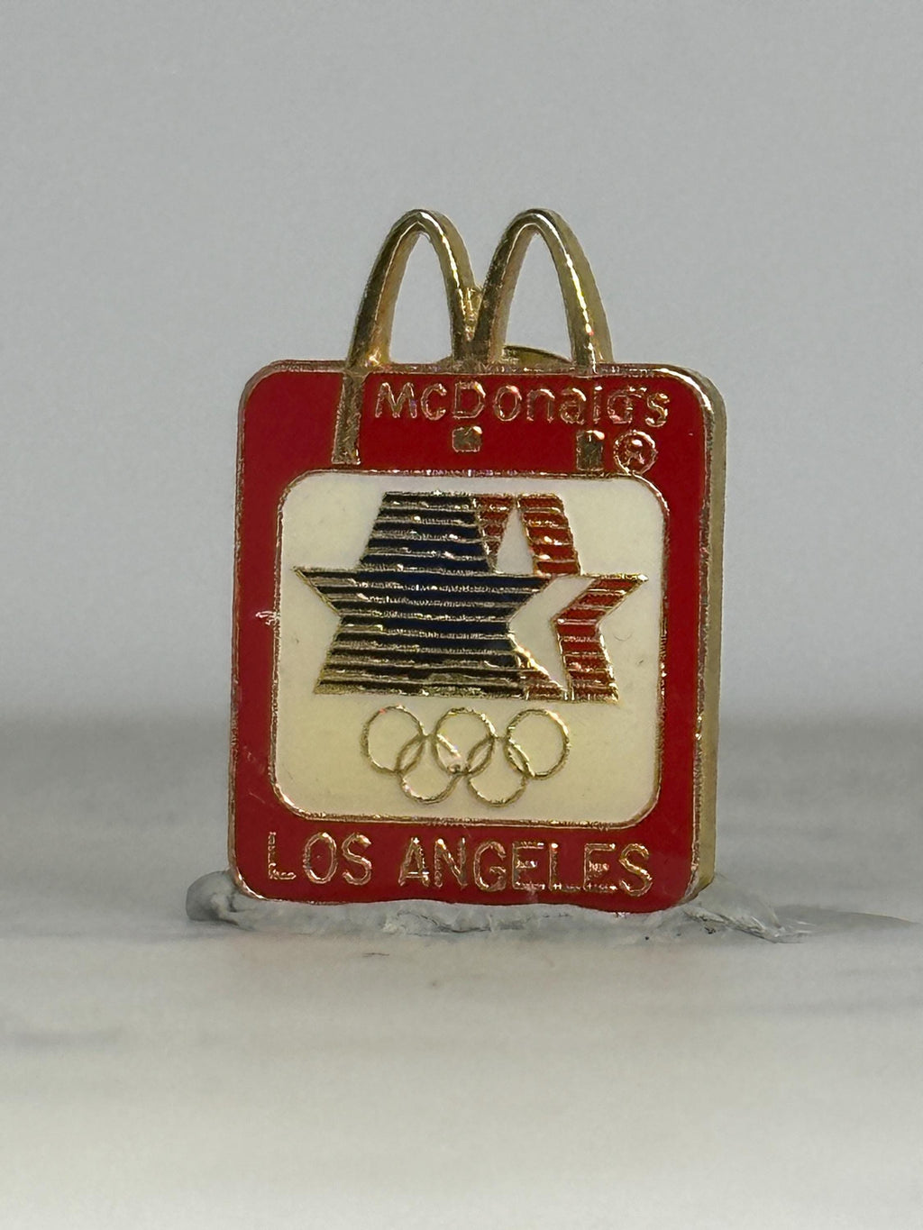 McDonald’s Olympic Pin: Red Gold Enamel - 1984 Los Angeles Collectible