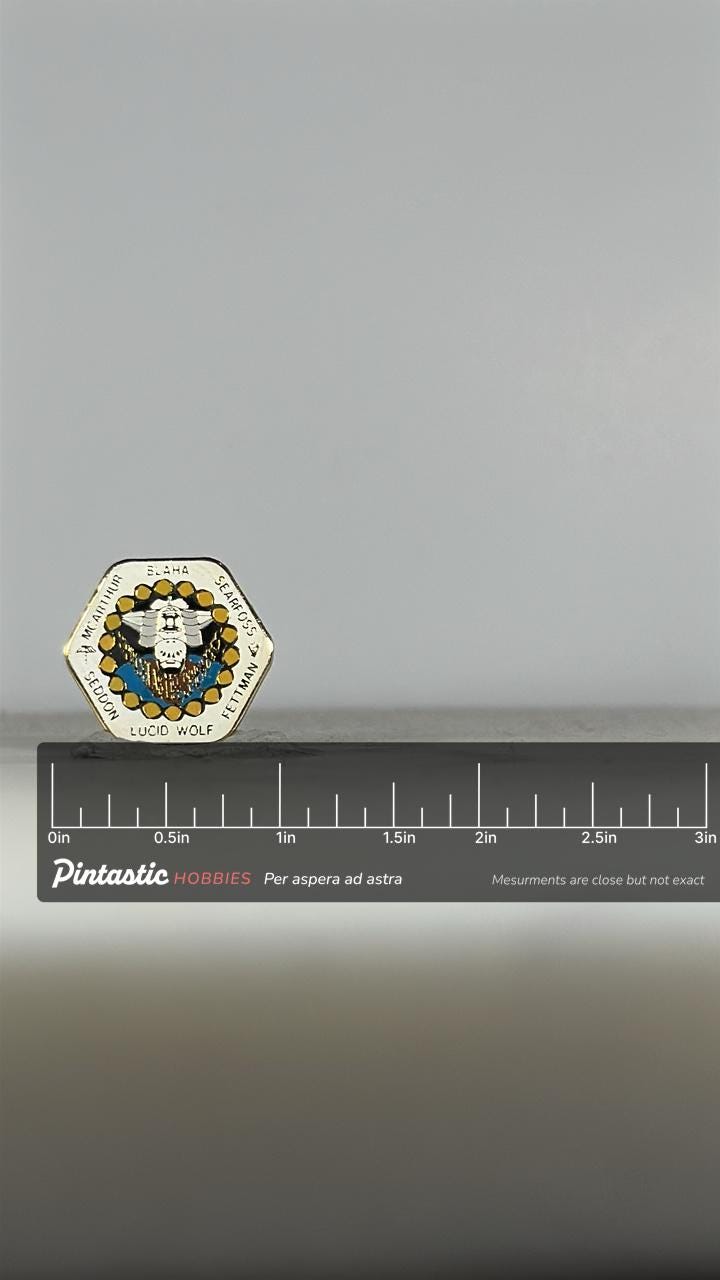 NASA Space Shuttle Columbia STS-58 Mission Pin – Blaha, Searfoss, Lucid, Wolf, Fettman, Seddon, McArthur Crew – Vintage NASA 
