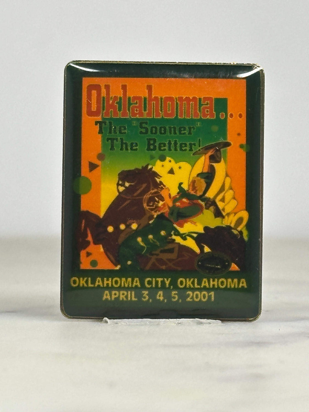 Oklahoma City Souvenir Pin: Multicolor Enamel - 2001 Event Accessory