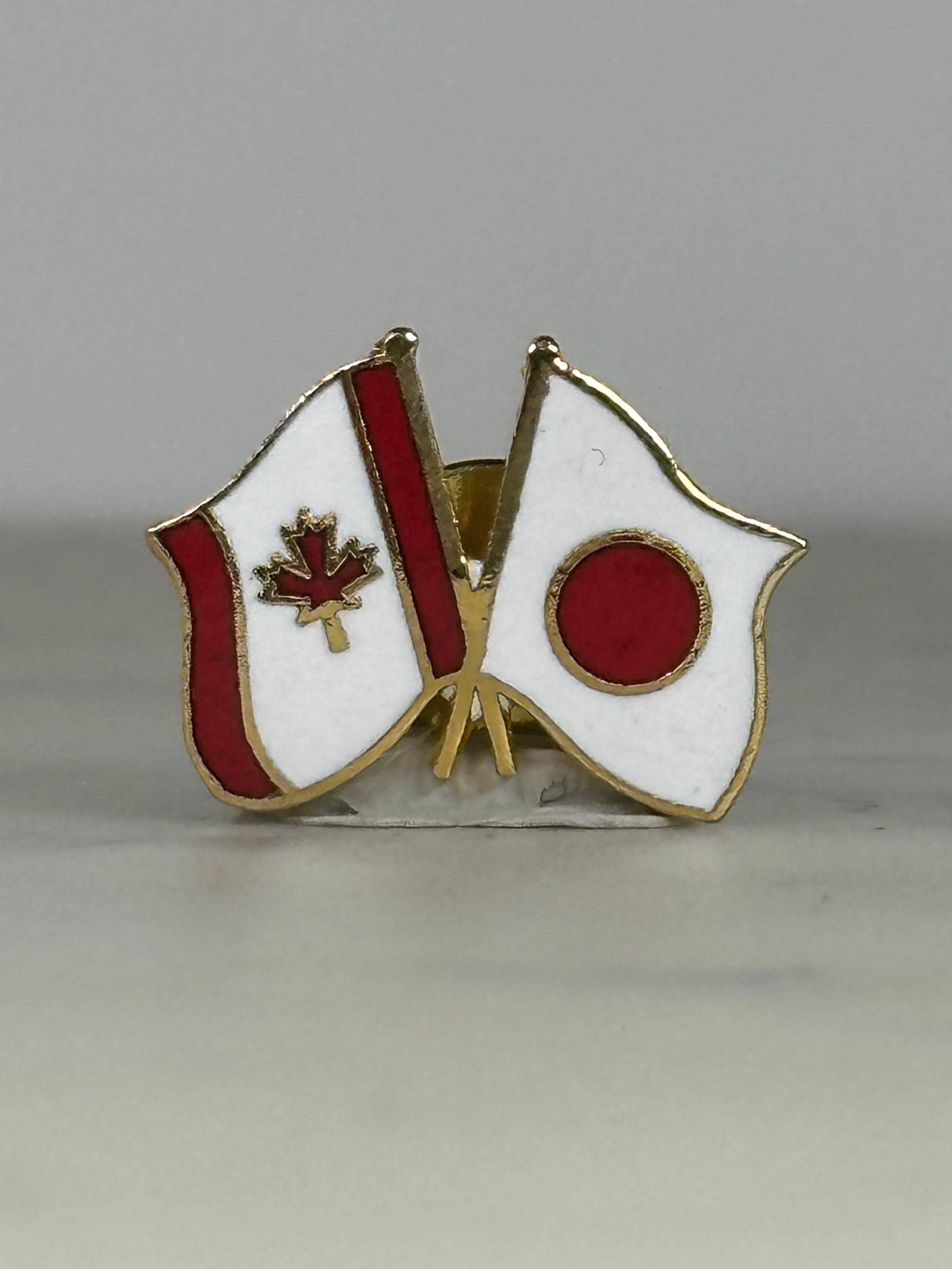 Canada Japan Flag Pin: Red & White Enamel - International Friendship Accessory