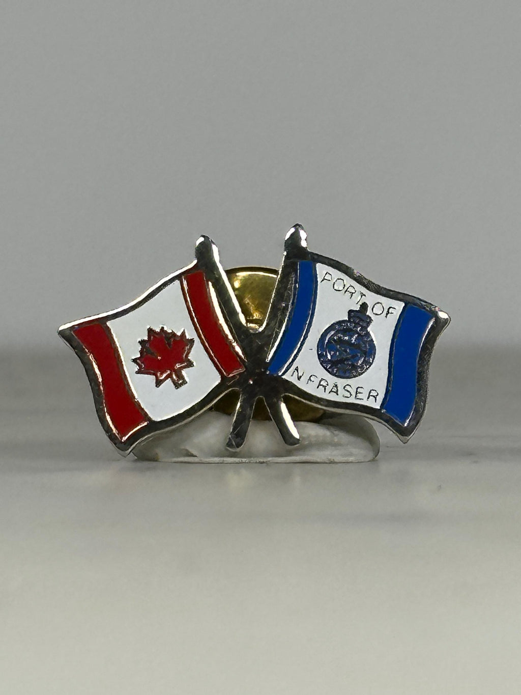 Canada Port of North Fraser Flag Pin: Red White Blue Enamel - Travel Souvenir Accessory