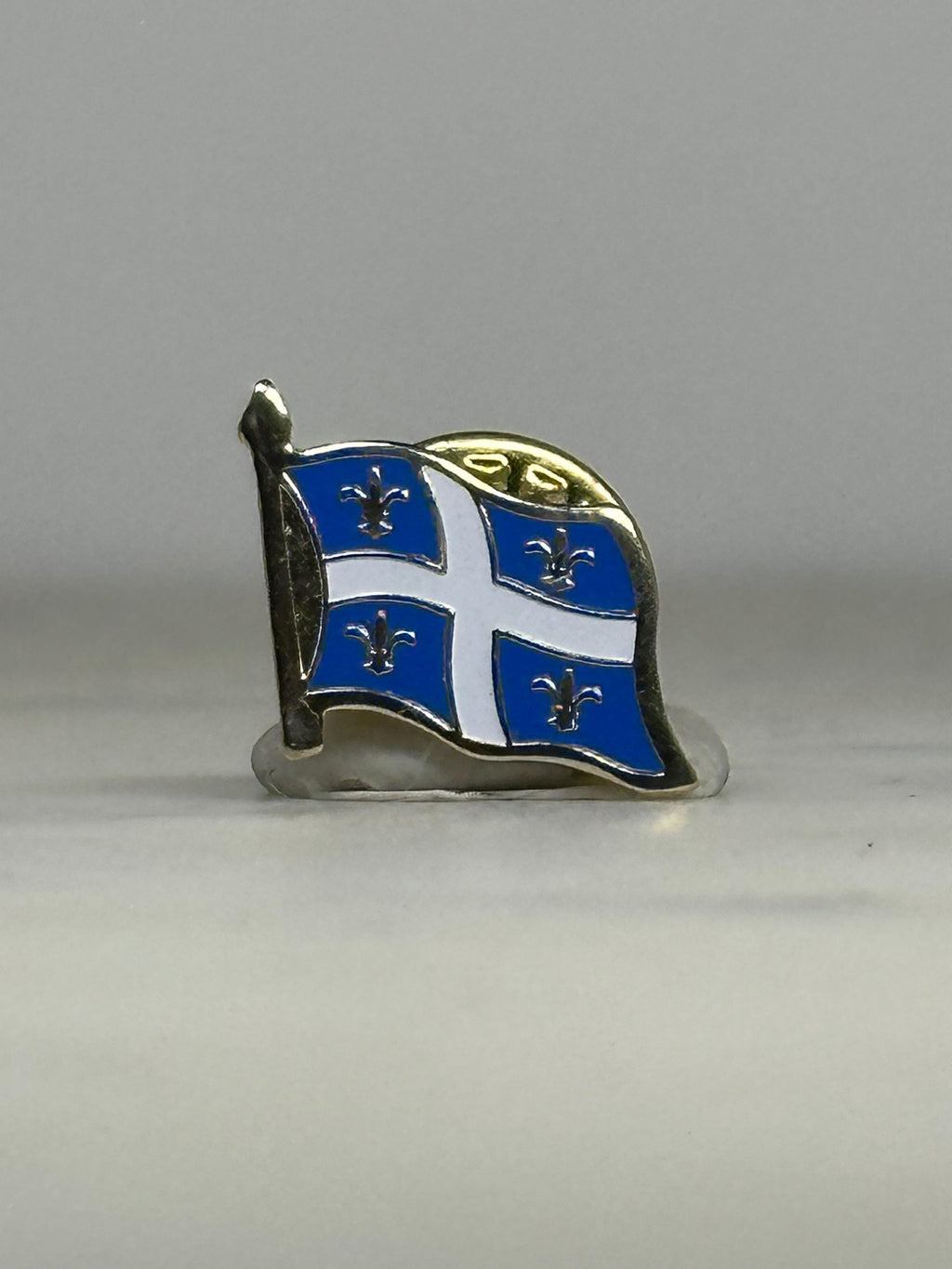 Quebec Flag Lapel Pin: Blue White Enamel - Patriotic Collectible Accessory