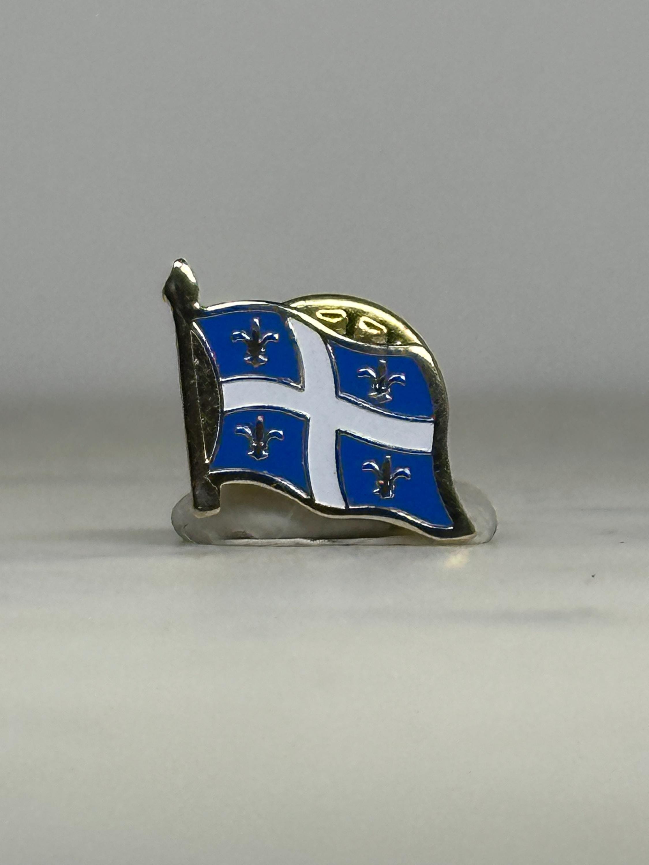 Quebec Flag Lapel Pin: Blue White Enamel - Patriotic Collectible Accessory