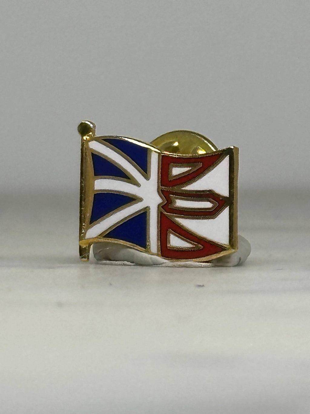 Newfoundland Flag Lapel Pin: Red White Blue Enamel - Vintage Travel Accessory
